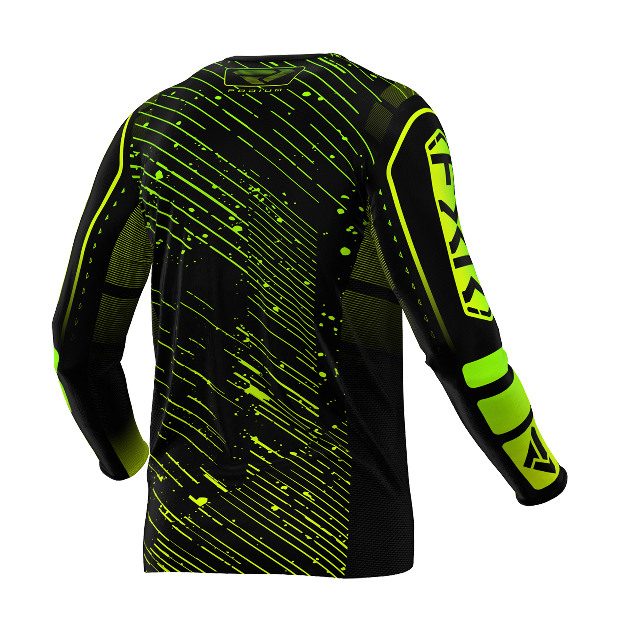 FXR Motocross Jersey Podium - Black / HiVis / Lime