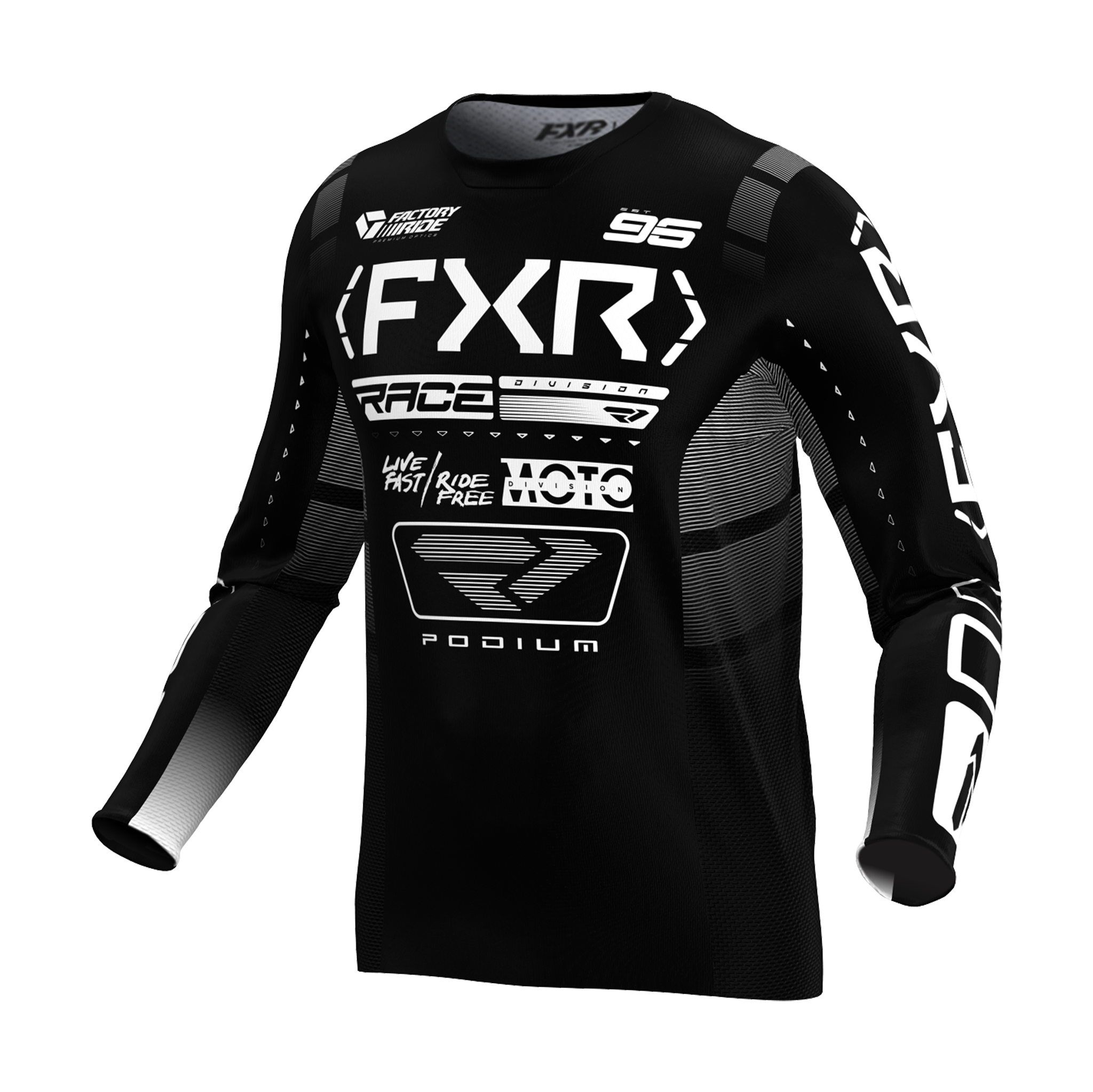 FXR Motocross Gear Podium - Black / White