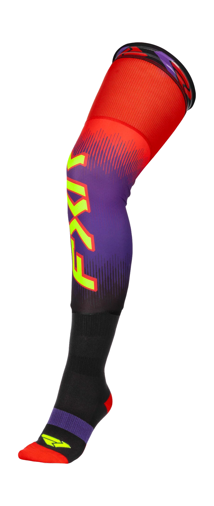 FXR Motocross Socks Long Kneebrace - Red / Purple