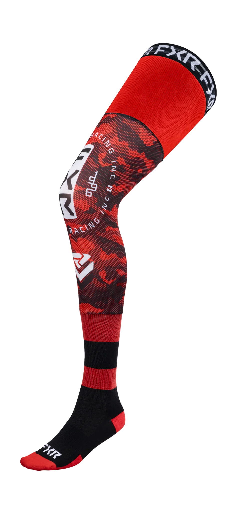 FXR Motocross Socks Long Kneebrace - Red / Black