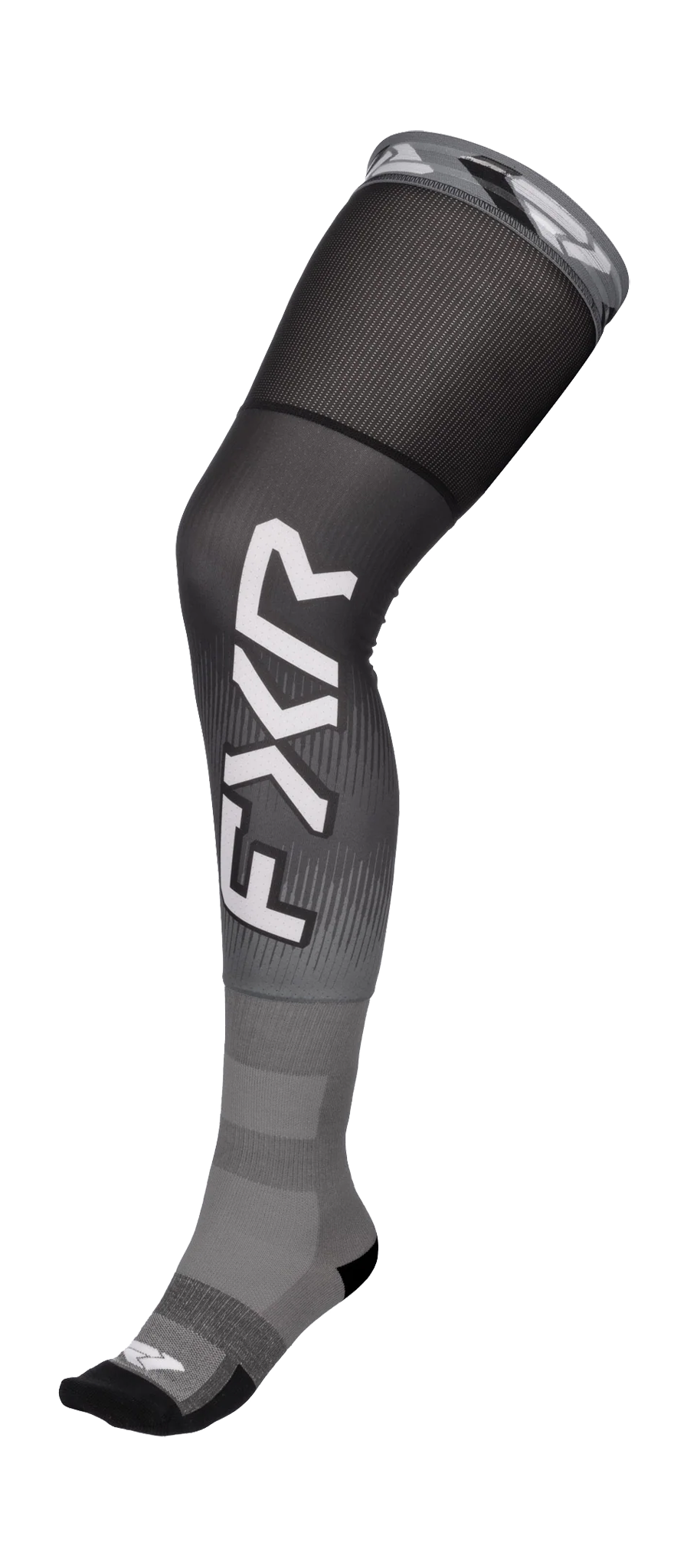 FXR Motocross Socks Long Kneebrace - Black / White