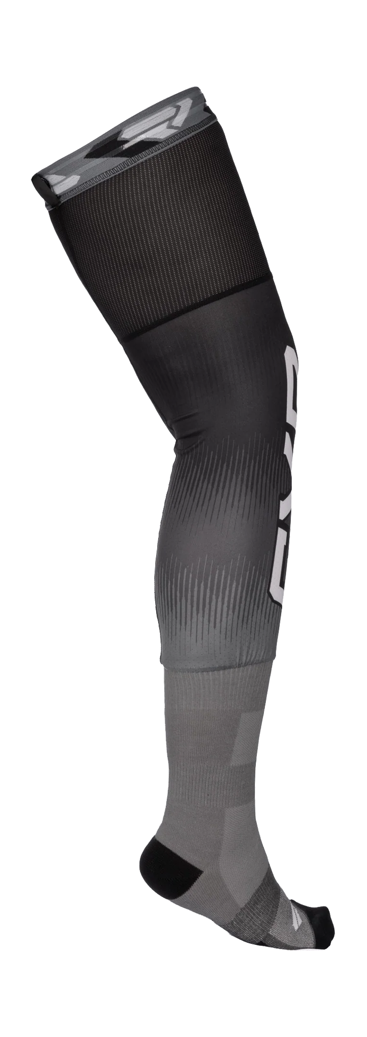 FXR Motocross Socks Long Kneebrace - Black / White
