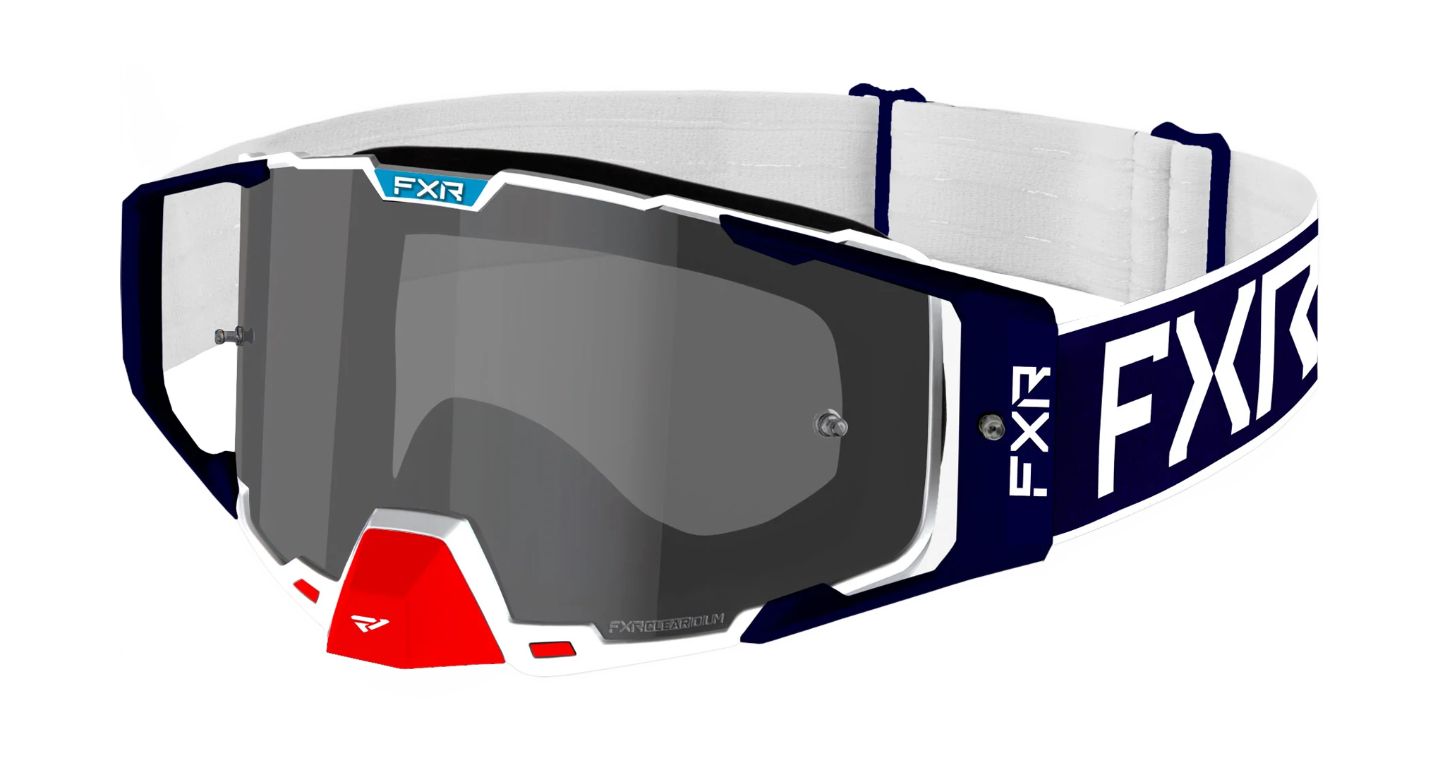 FXR Motocross Goggle Combat - Patriot - Smoke / Mirror Silver