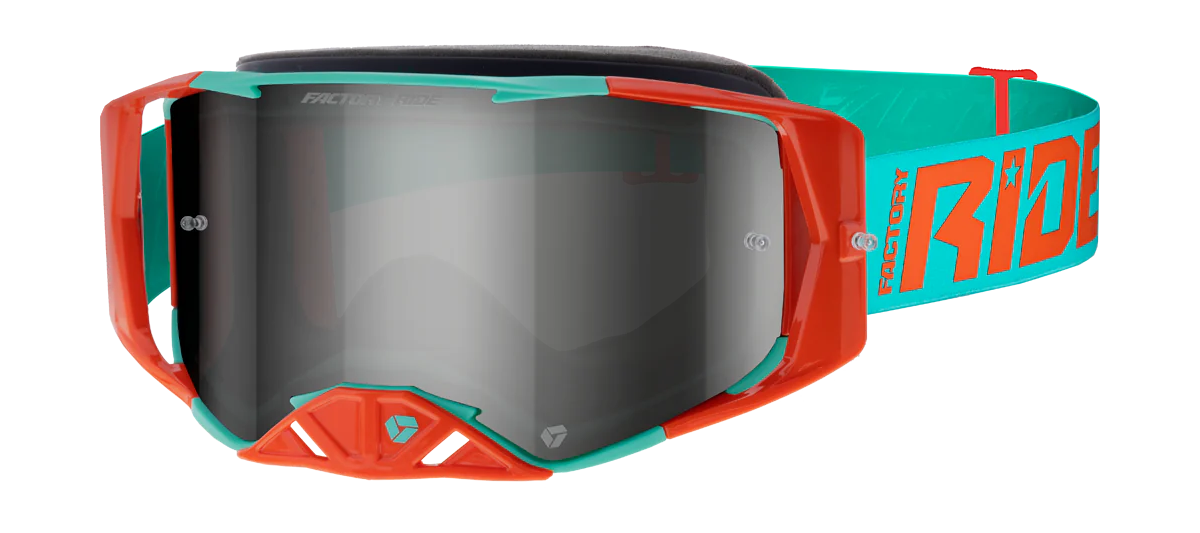 FXR Motocross Goggle Factory Ride - Pepper-Mint - Smoke / Silver