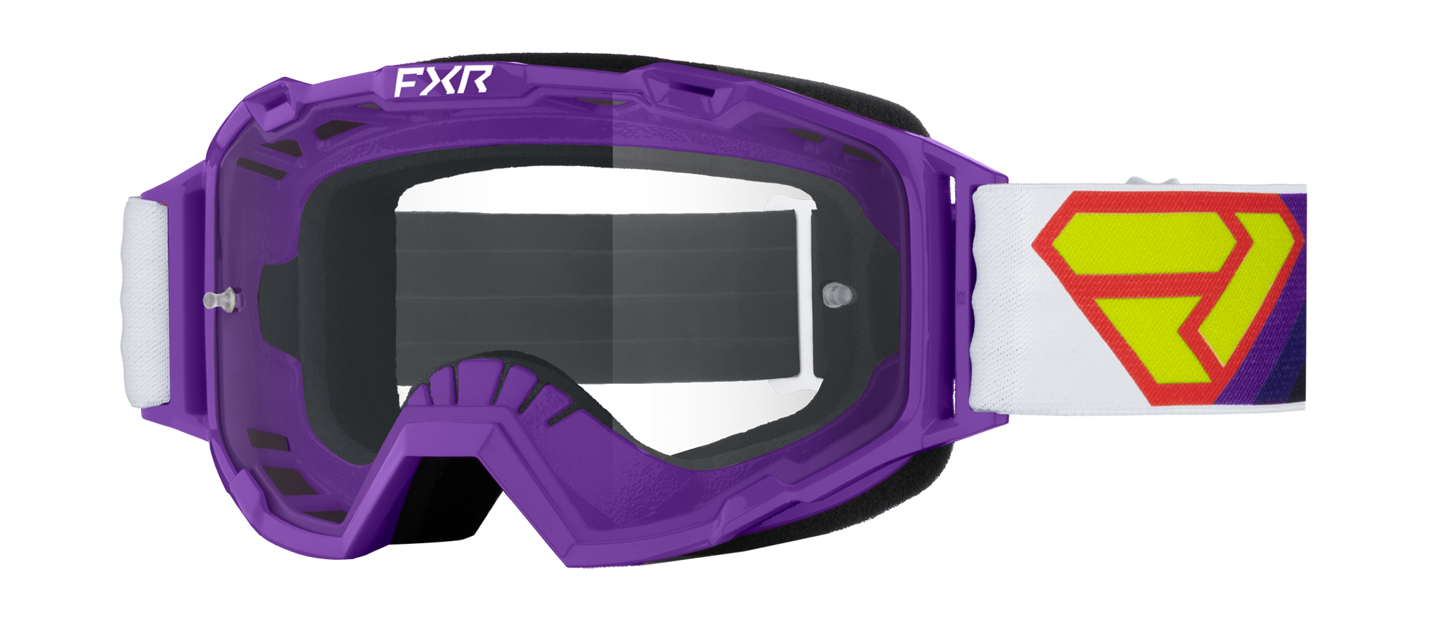 FXR Motocross Goggle Maverick Prime - Purple / White / Black - Clear