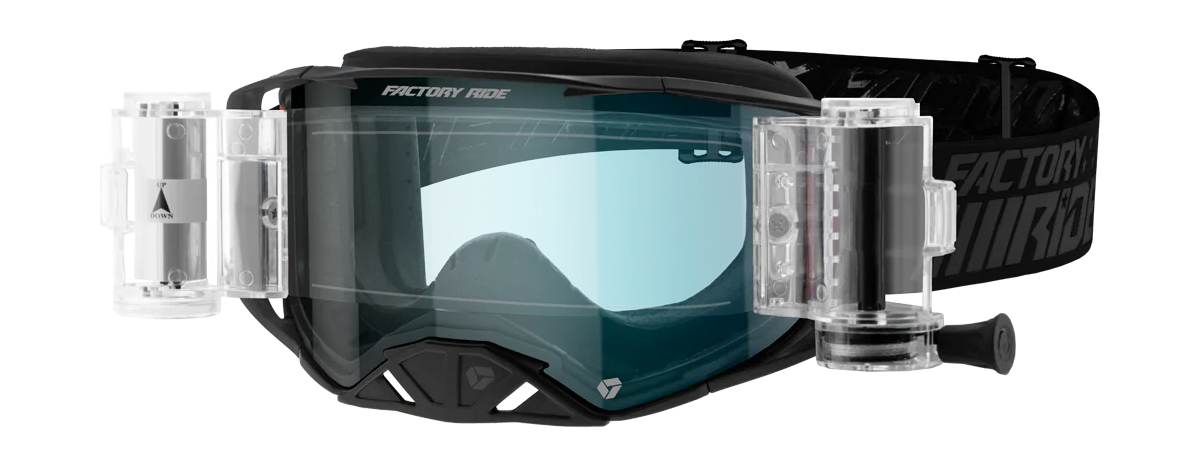 FXR Motocross Goggle Roll-Off Factory Ride - Obsidian - Clear