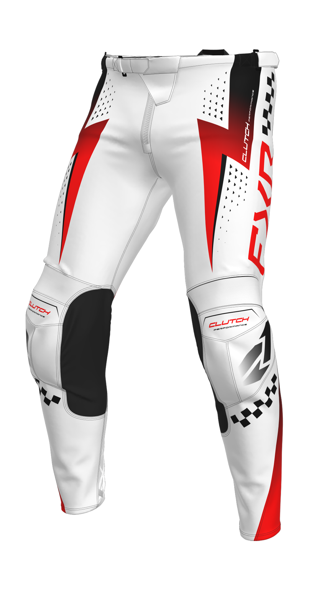FXR Motocross Pants 2026 Clutch Pro - White / Red / Black