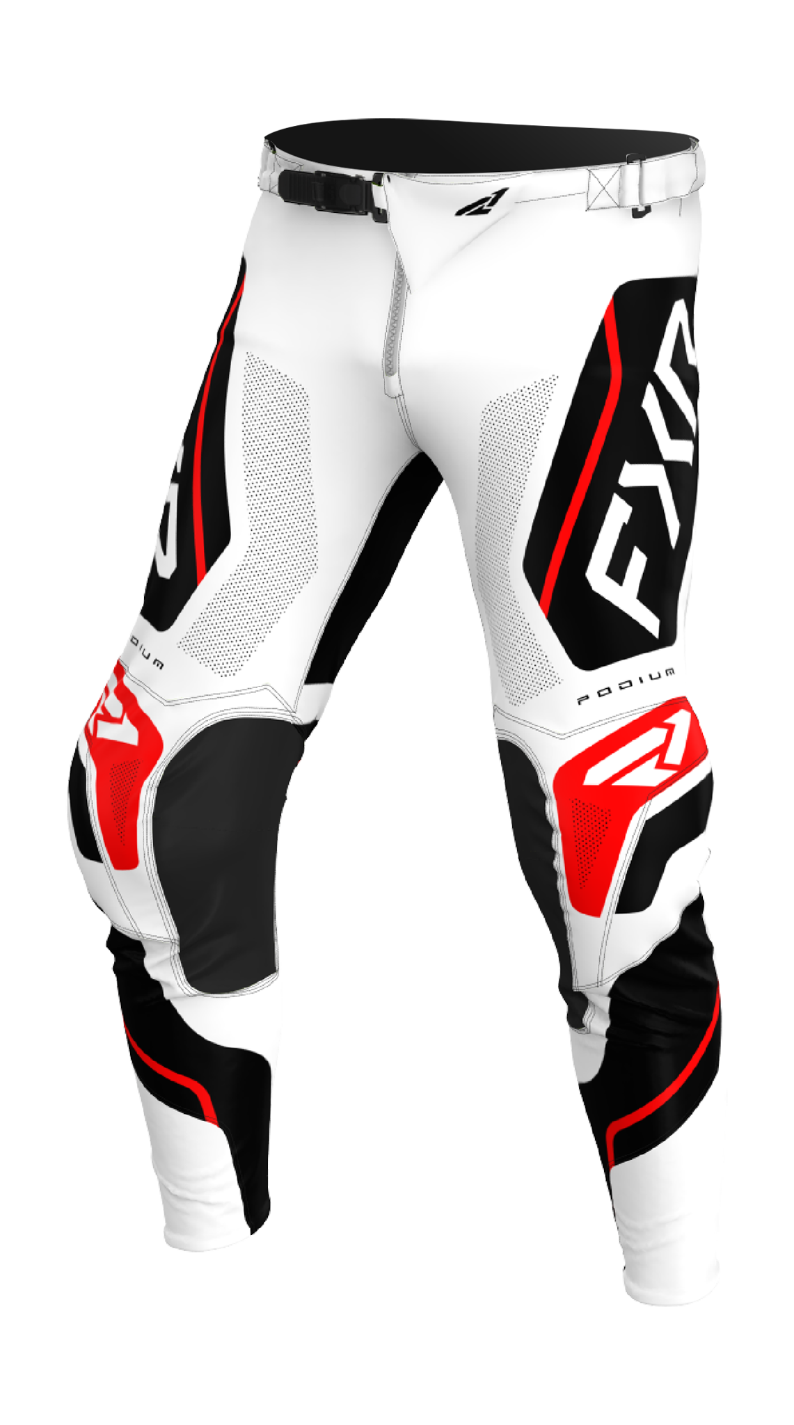 FXR Motocross Pants 2026 Podium Relay - White / Black / Red