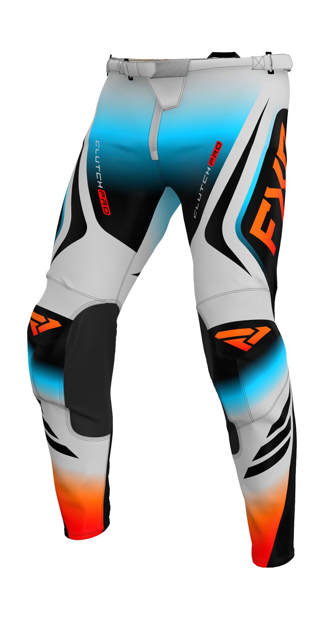 FXR Motocross Pants Clutch Pro - Grey / Sky / Orange