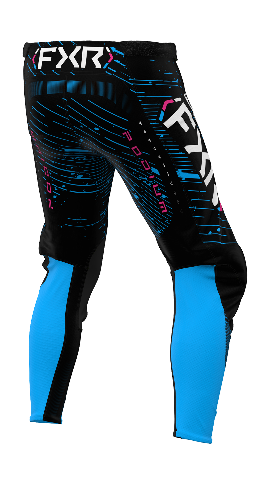 FXR Motocross Pants Podium - Black / Cyan / Pink