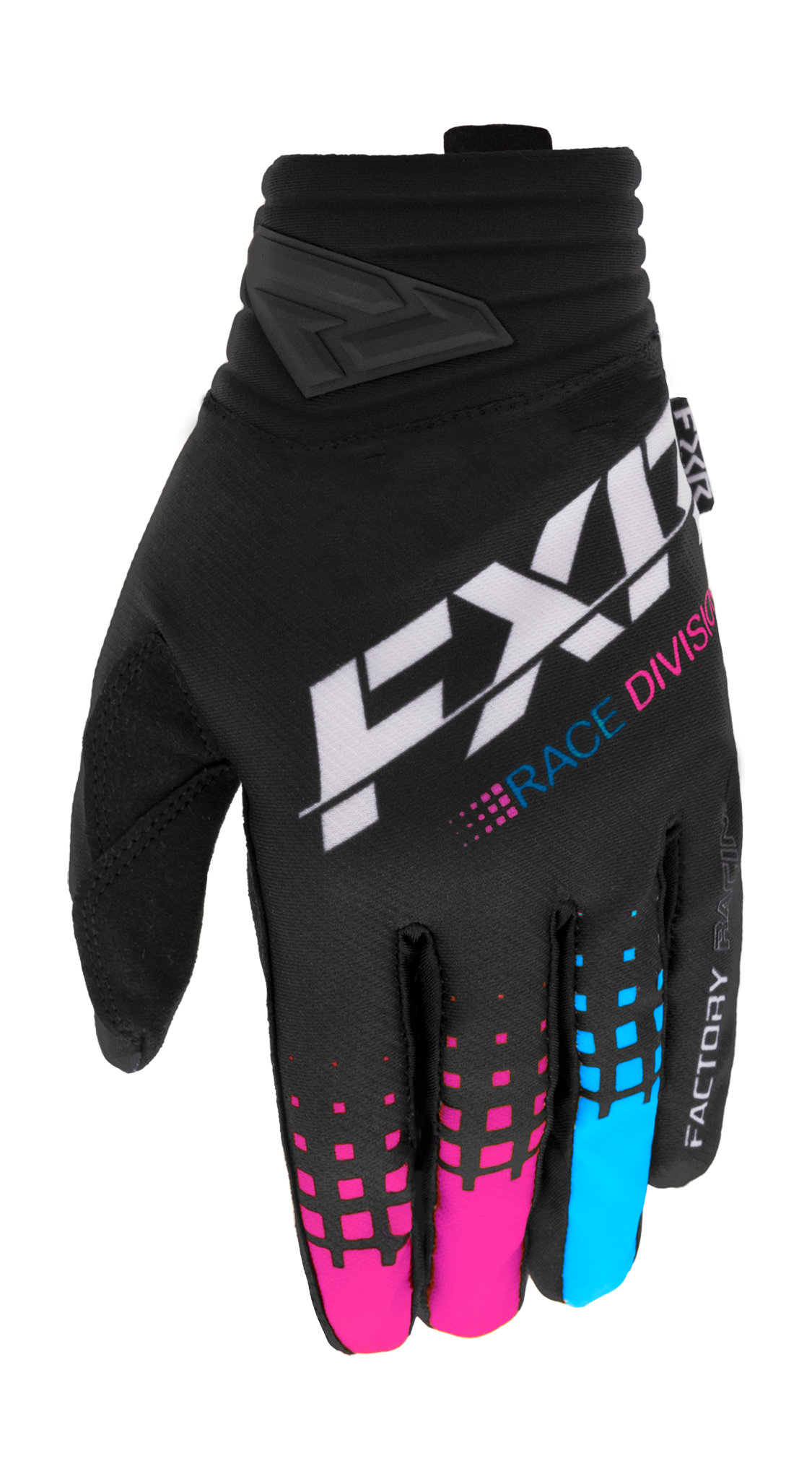 FXR Motocross Gloves Prime - Black / Blue / Pink