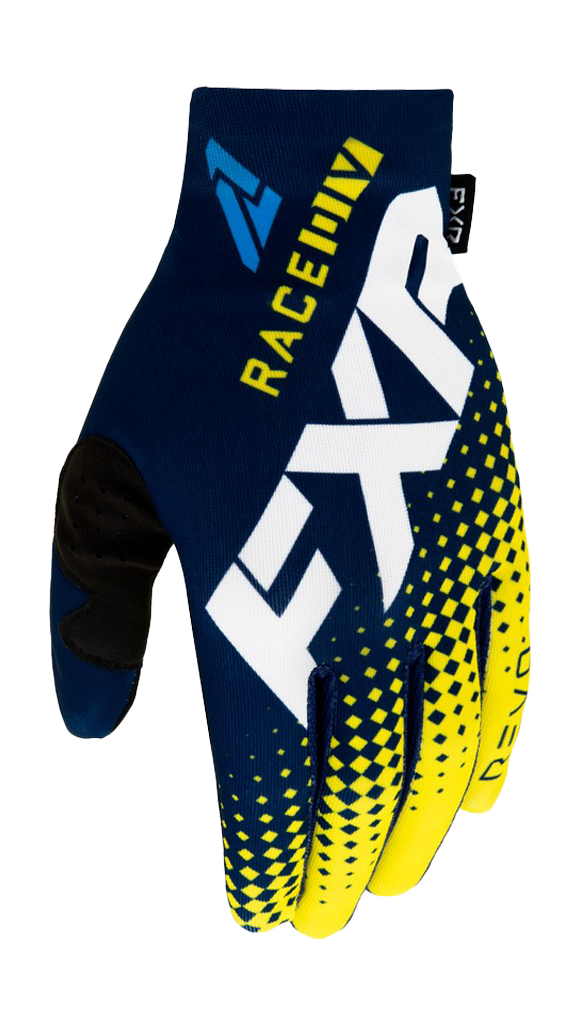 FXR Motocross Gloves Pro-Fit Lite - Midnight / White / Yellow