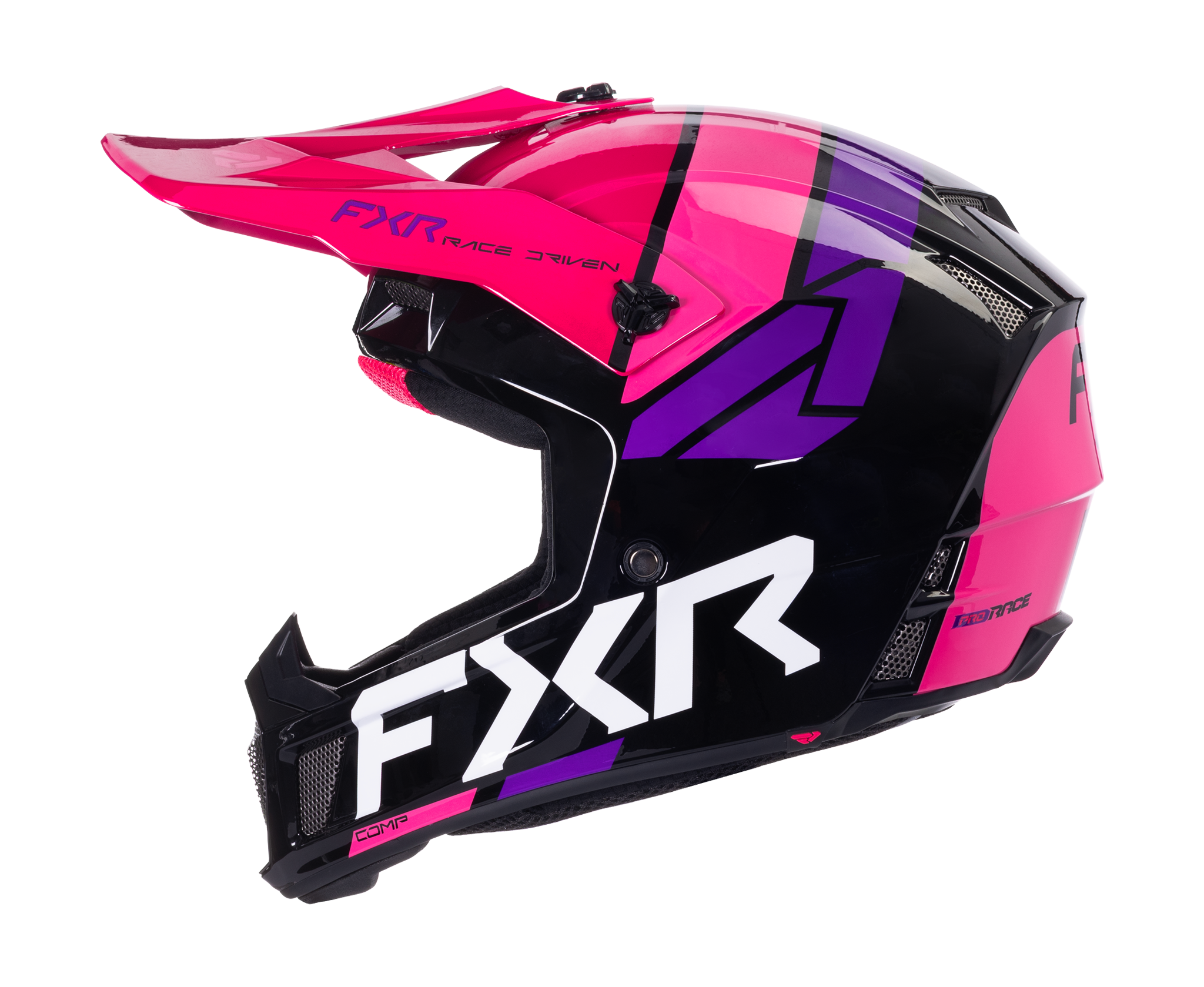 FXR Motocross Helmet Clutch Comp - Black / Razz