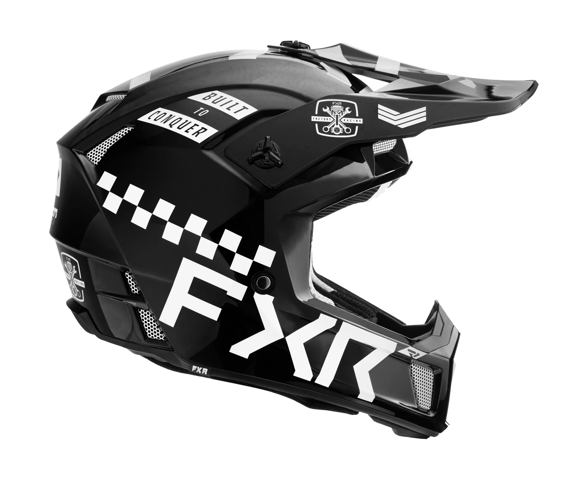 FXR Motocross Helmet Clutch Gladiator - Black / White