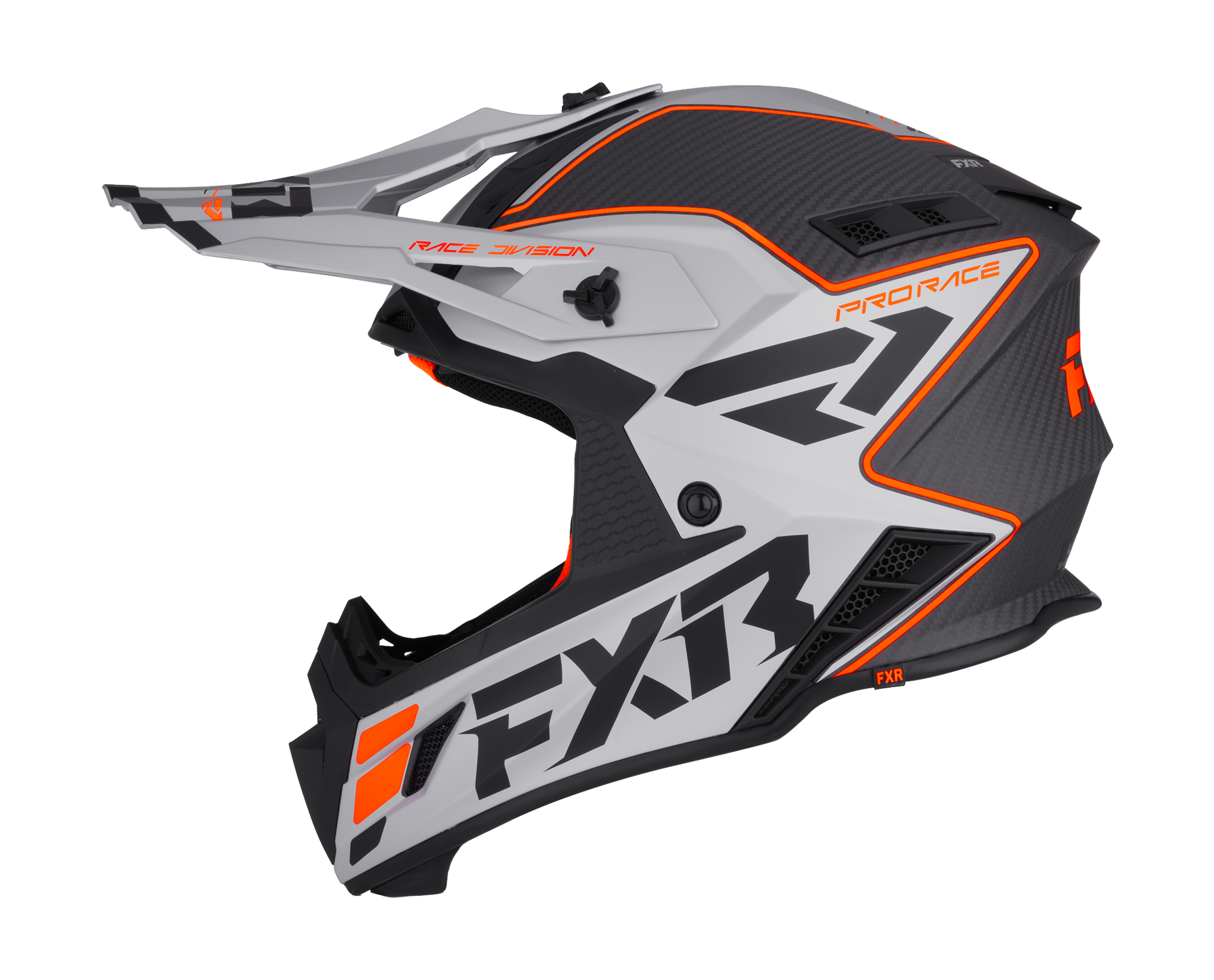 FXR Motocross Helmet Helium Carbon - Orange / Silver