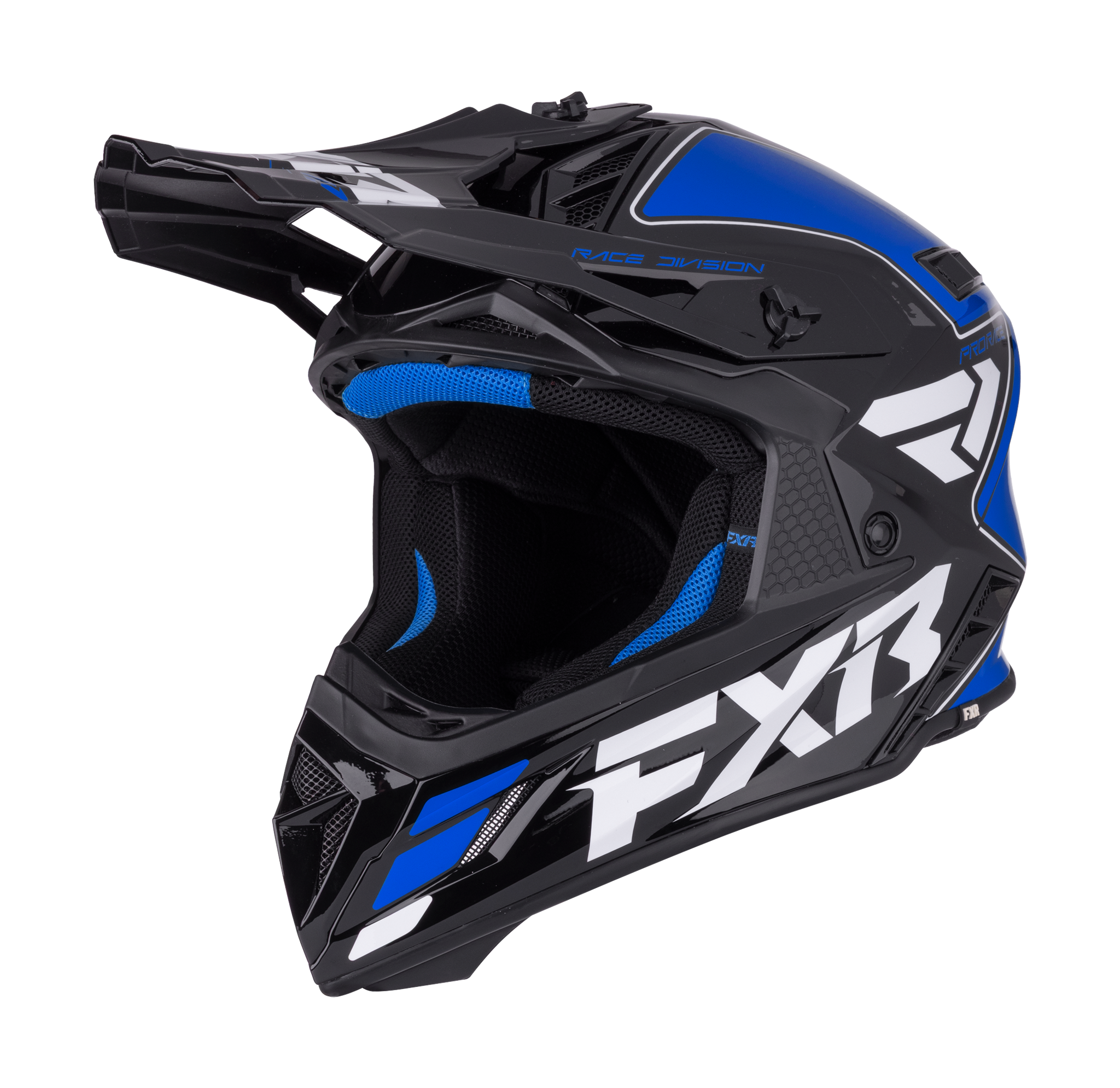 FXR Motocross Helmet Helium Race Div - Blue / White