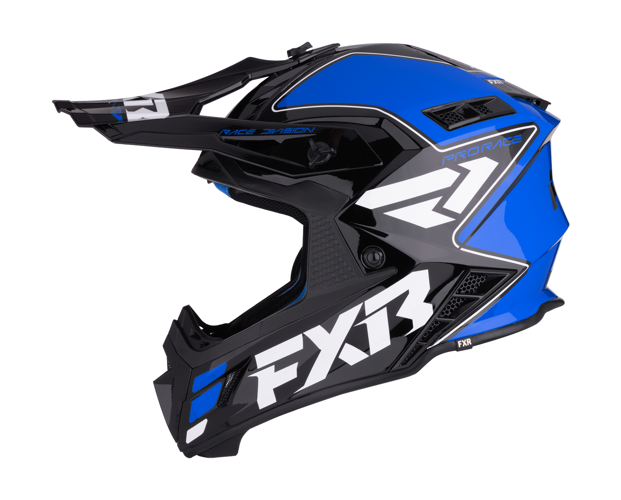 FXR Motocross Helmet Helium Race Div - Blue / White