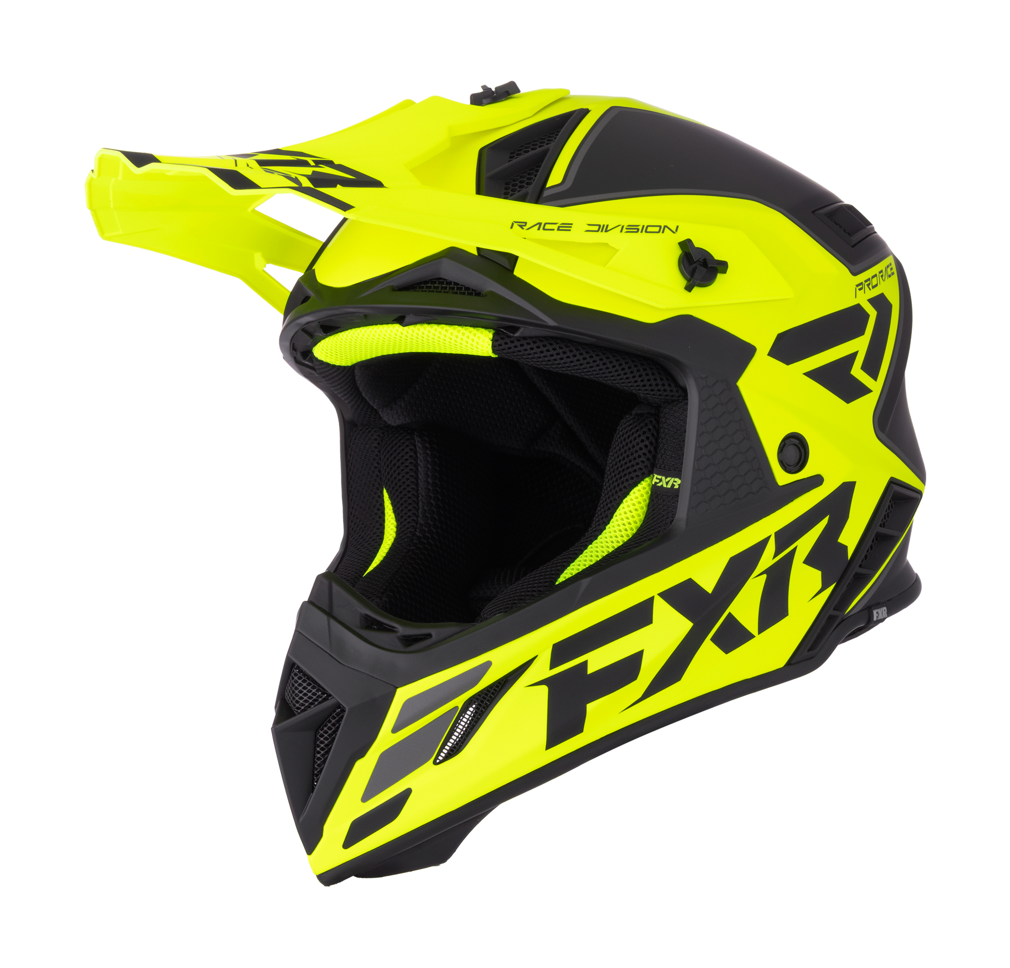 FXR Motocross Helmet Helium Race Div - HiVis / Grey