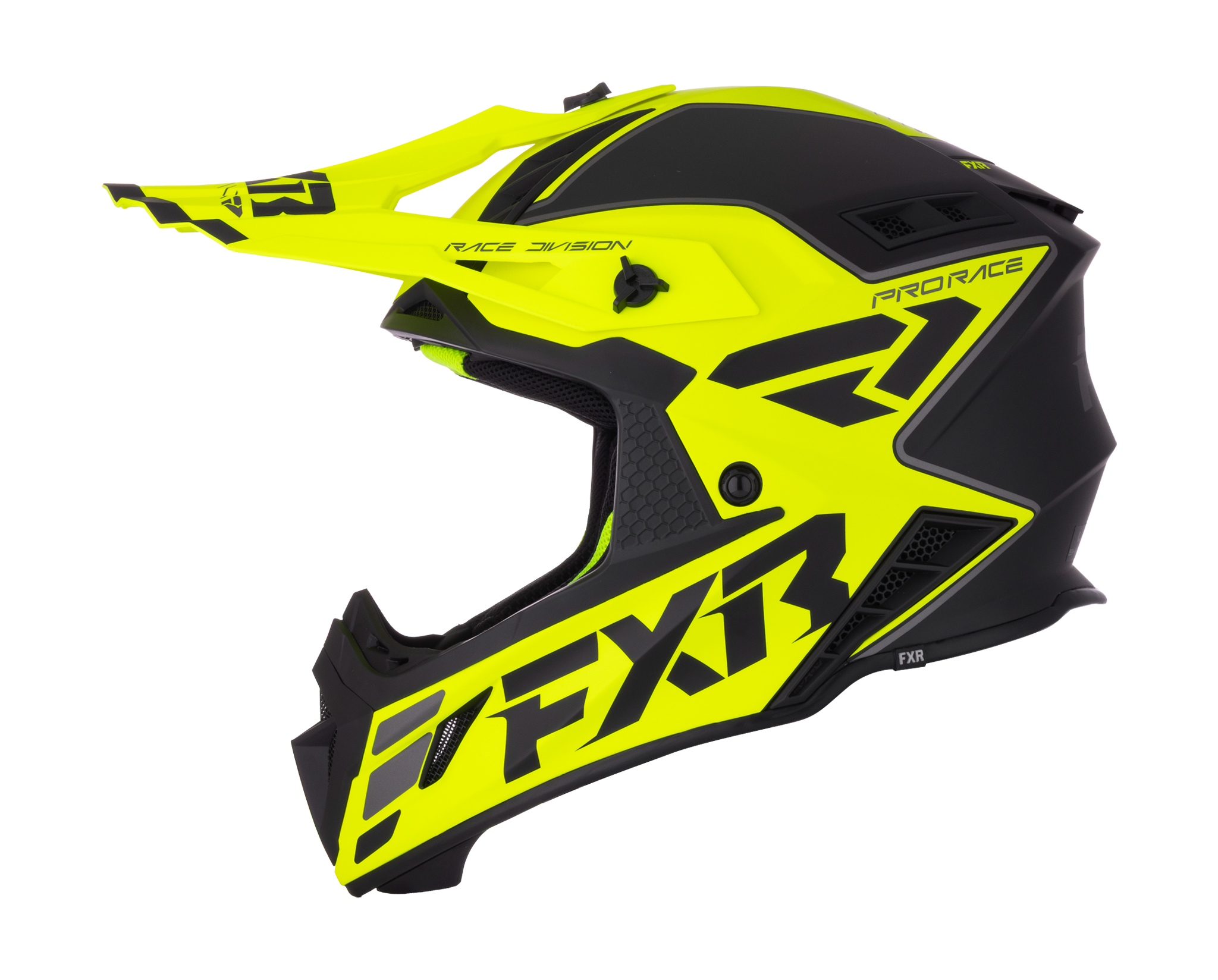 FXR Motocross Helmet Helium Race Div - HiVis / Grey