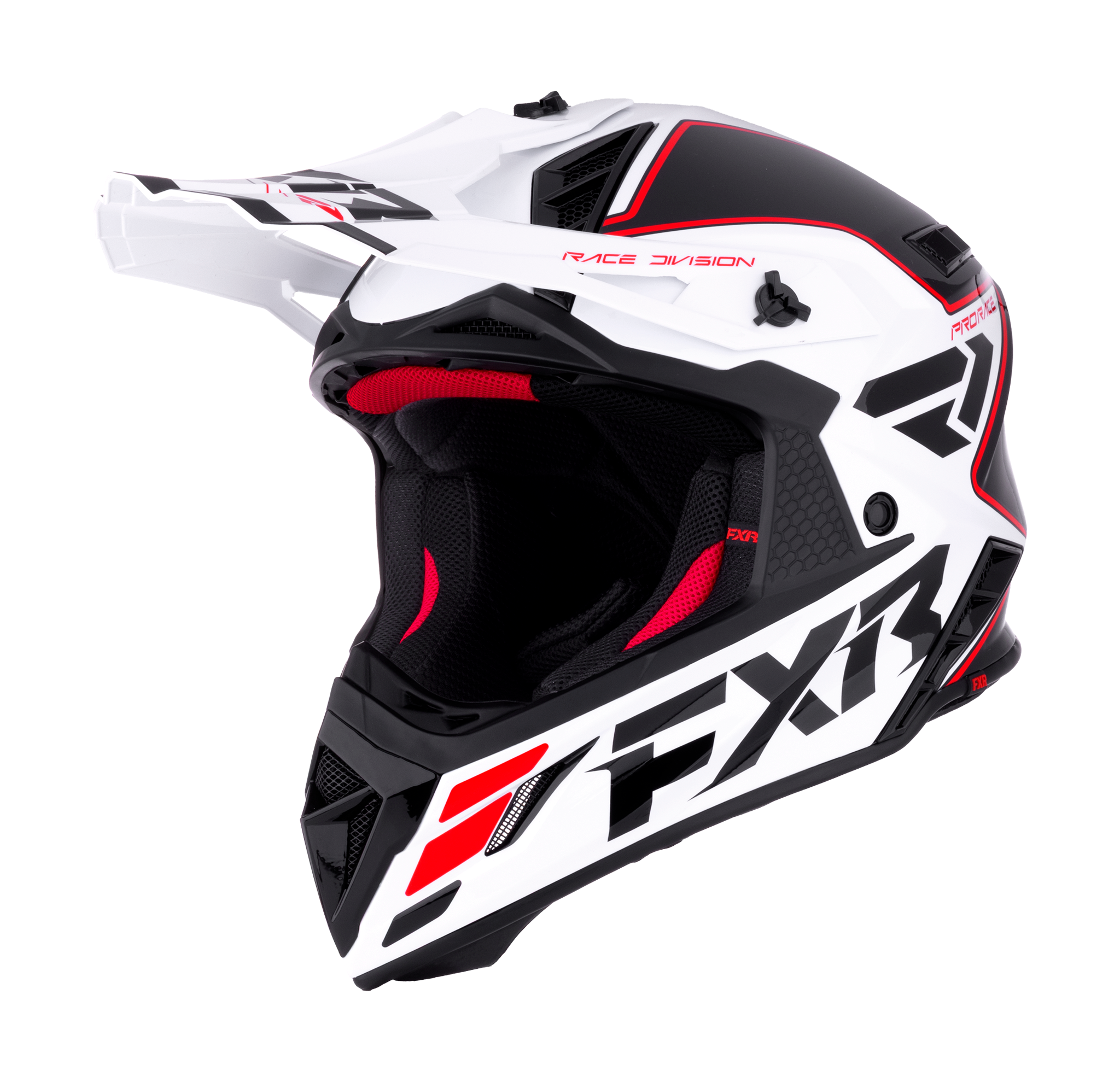 FXR Motocross Helmet Helium Race Div - Red / White