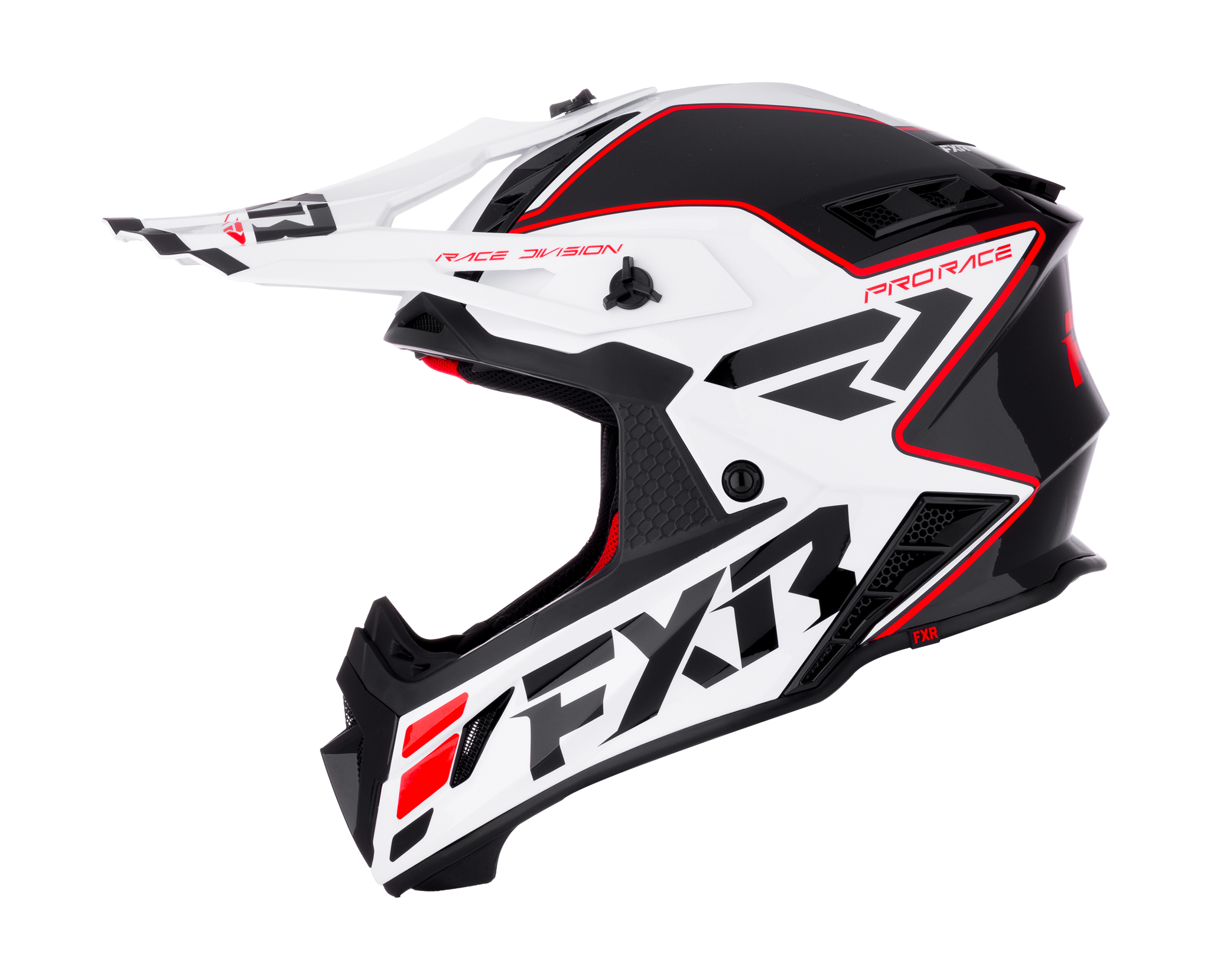 FXR Motocross Helmet Helium Race Div - Red / White