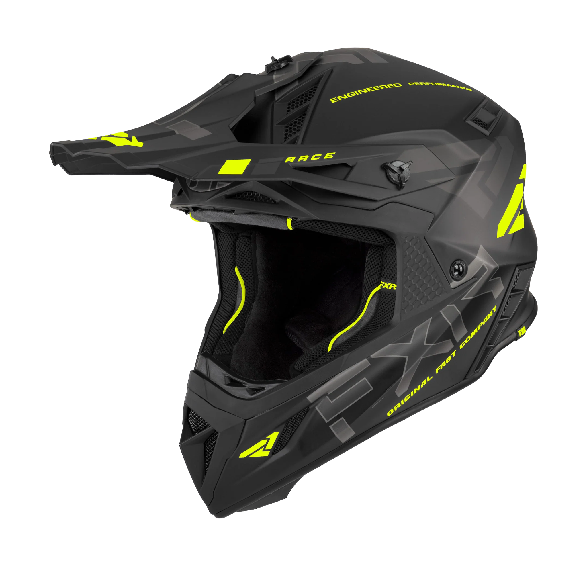 FXR Motocross Helmet Helium Race Div - Black / High-vis