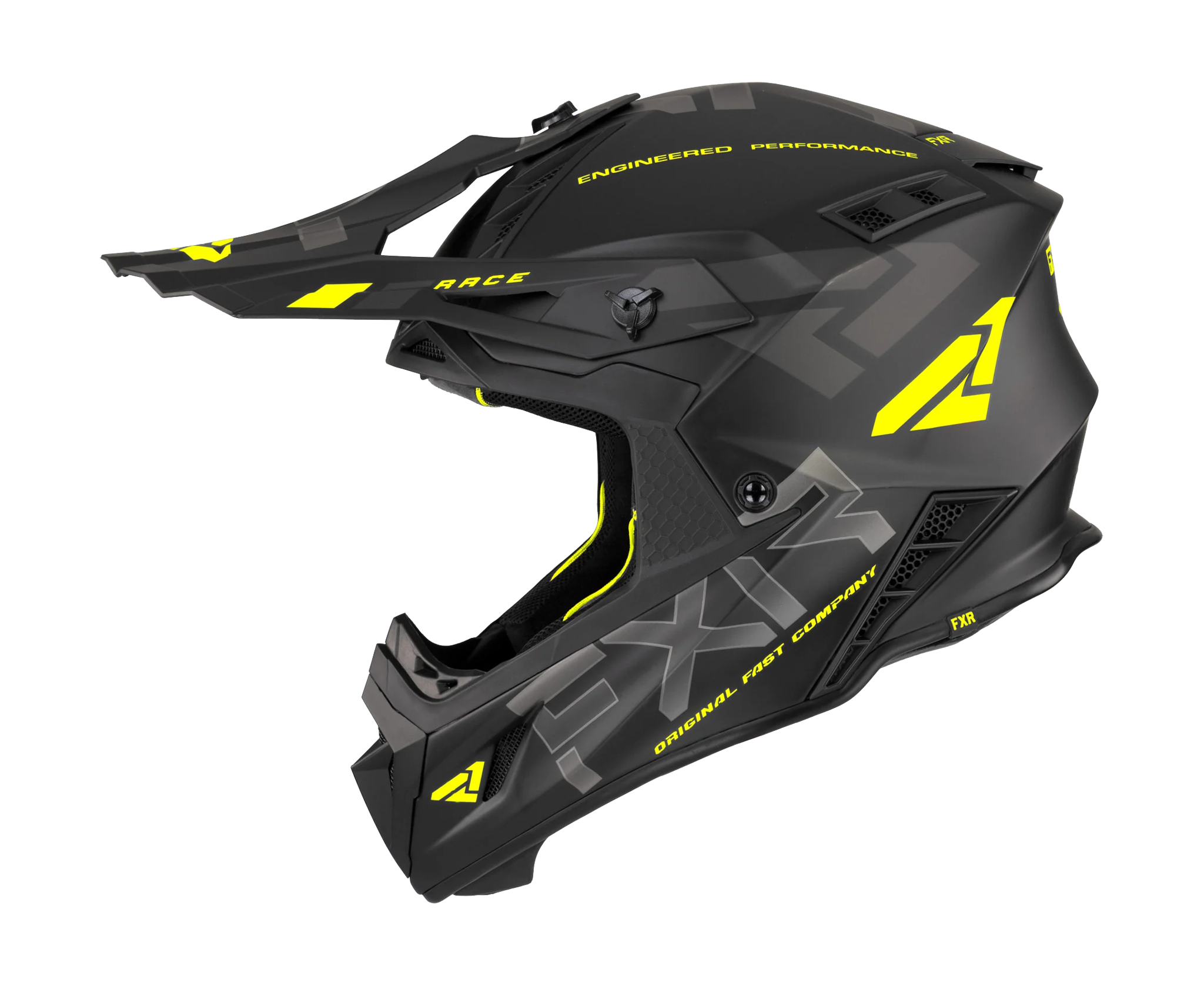 FXR Motocross Helmet Helium Race Div - Black / High-vis