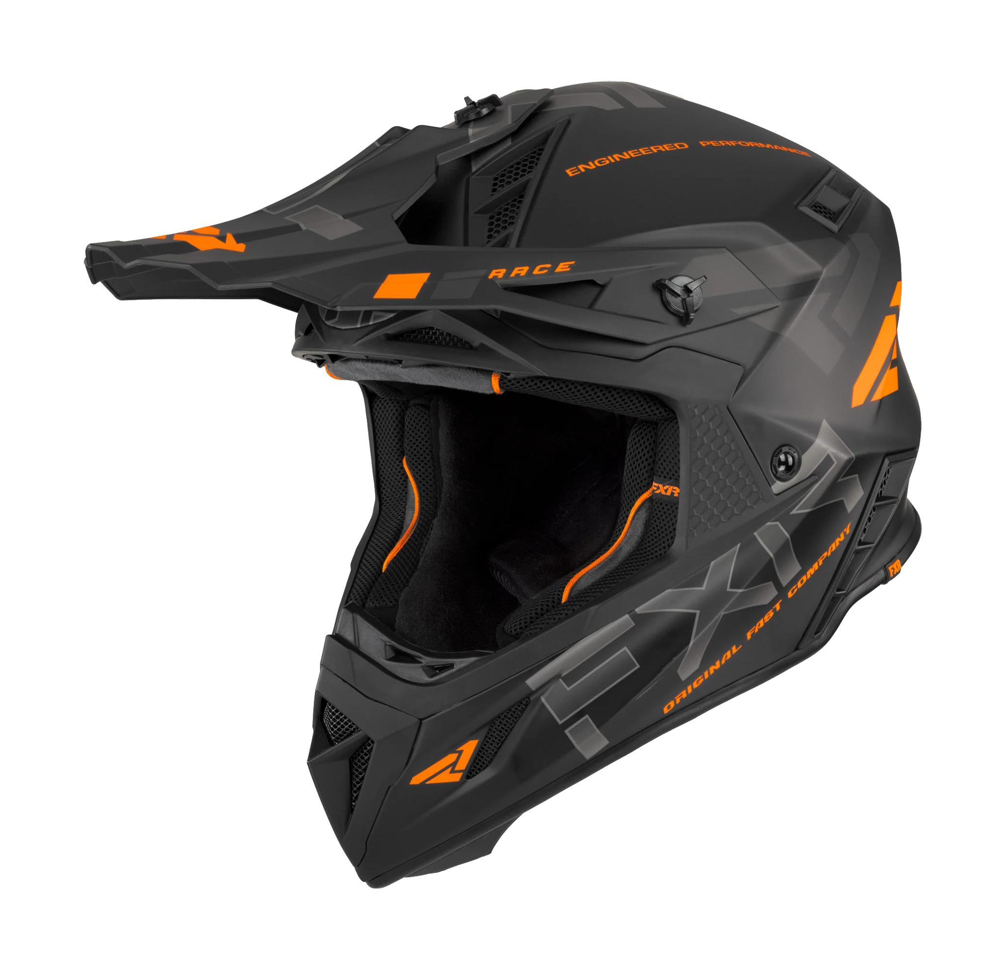 FXR Motocross Helmet Helium Race Div - Black / Orange