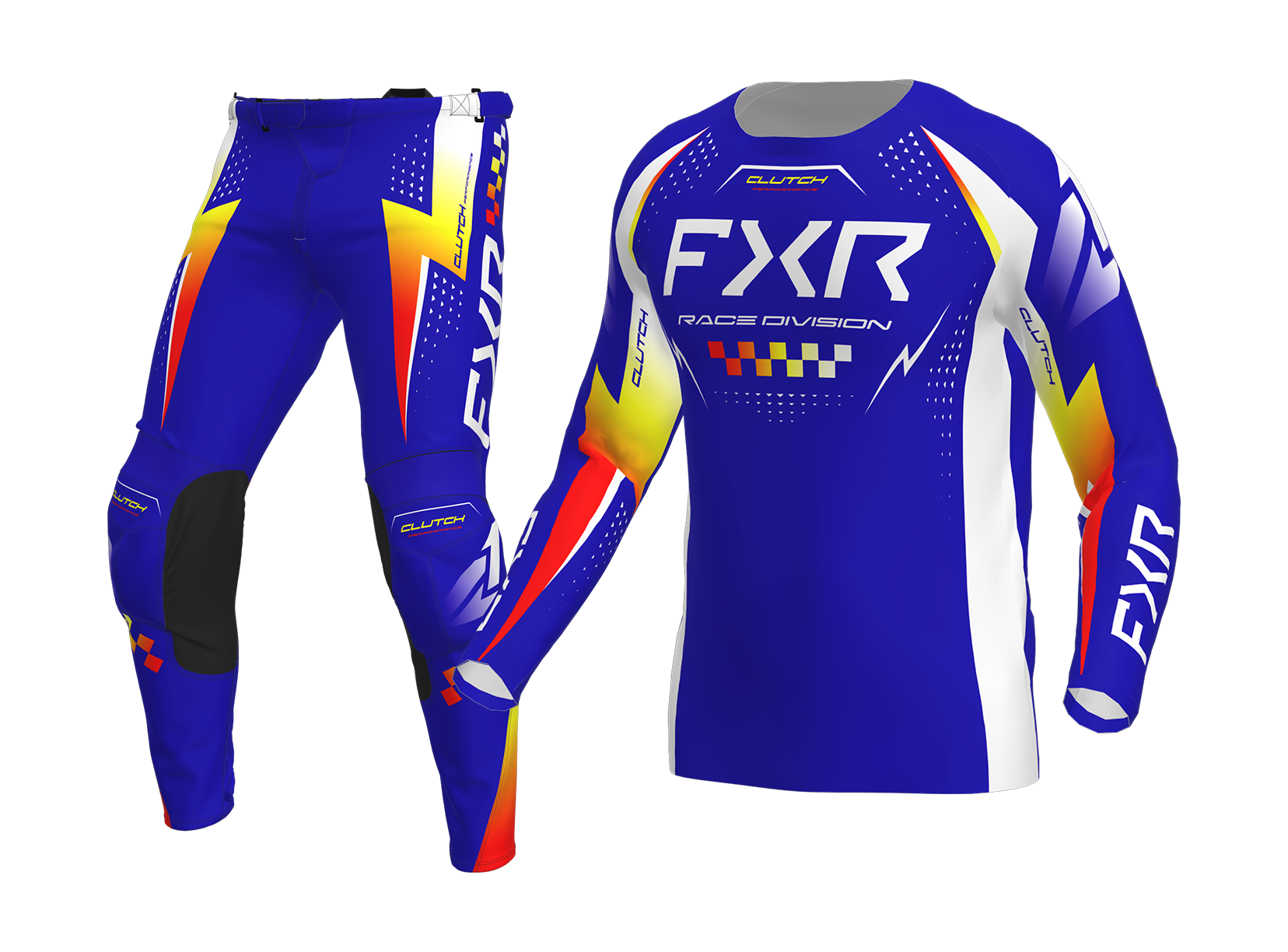 FXR Motocross Gear 2026 Clutch Pro - Royal / Yellow / Red