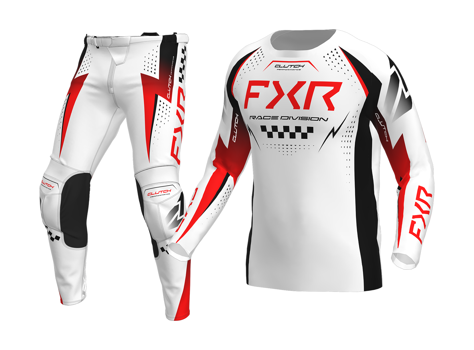 FXR Motocross Gear 2026 Clutch Pro - White / Red / Black