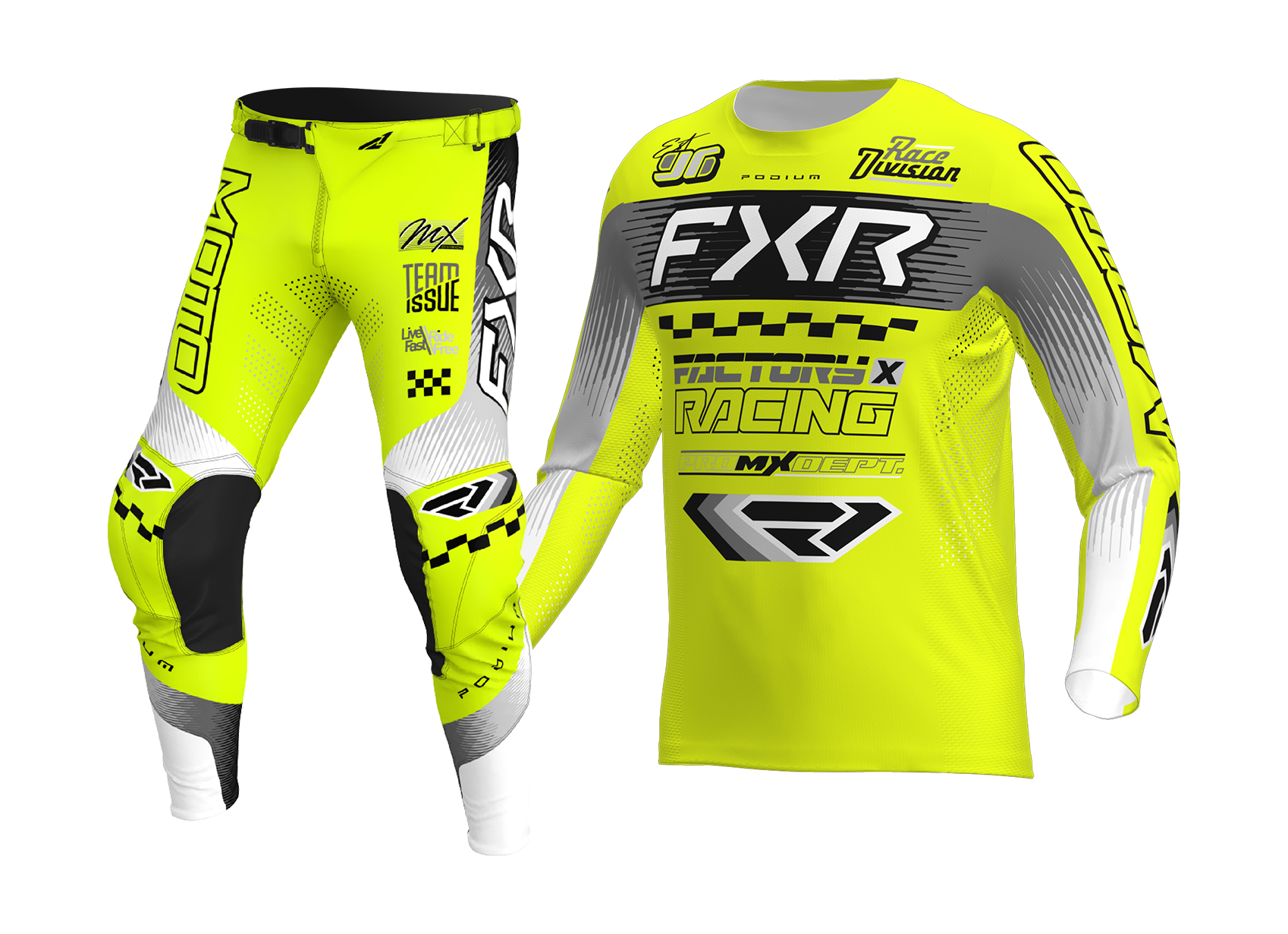 FXR Motocross Gear 2026 Podium Gladiator - HiVis / Black / Grey
