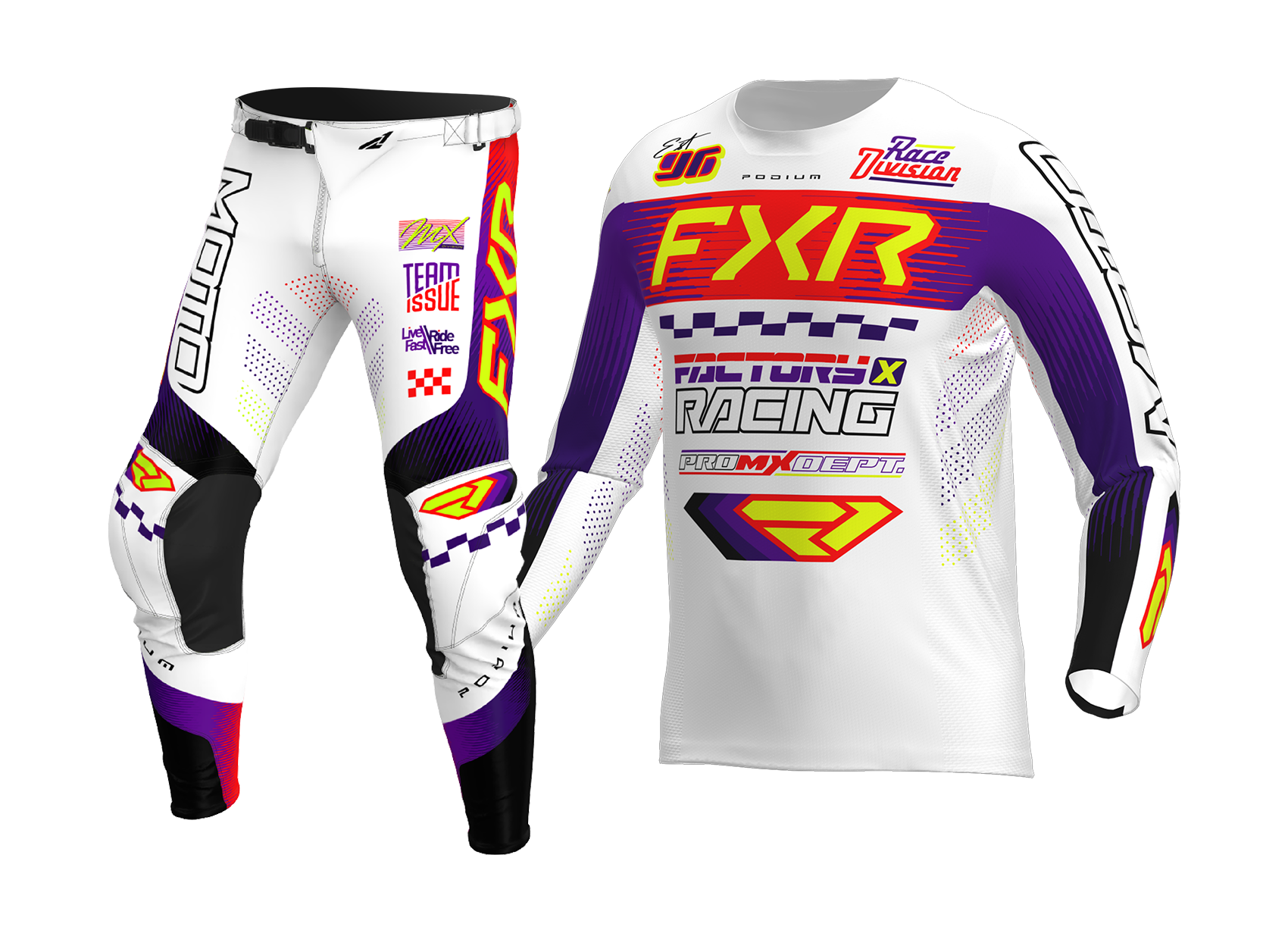 FXR Motocross Gear 2026 Podium Gladiator - White / Purple / Red