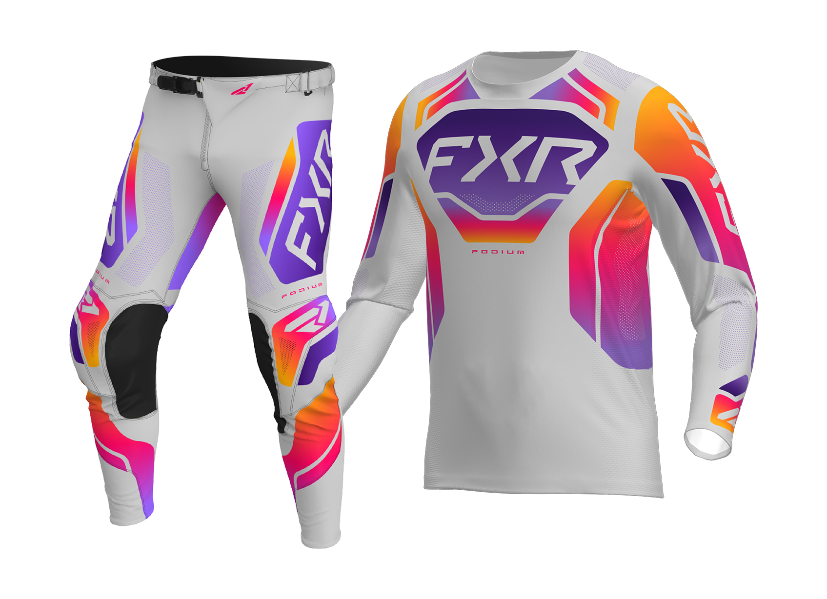 FXR Motocross Gear 2026 Podium Relay - Grey / Purple / Tangerine