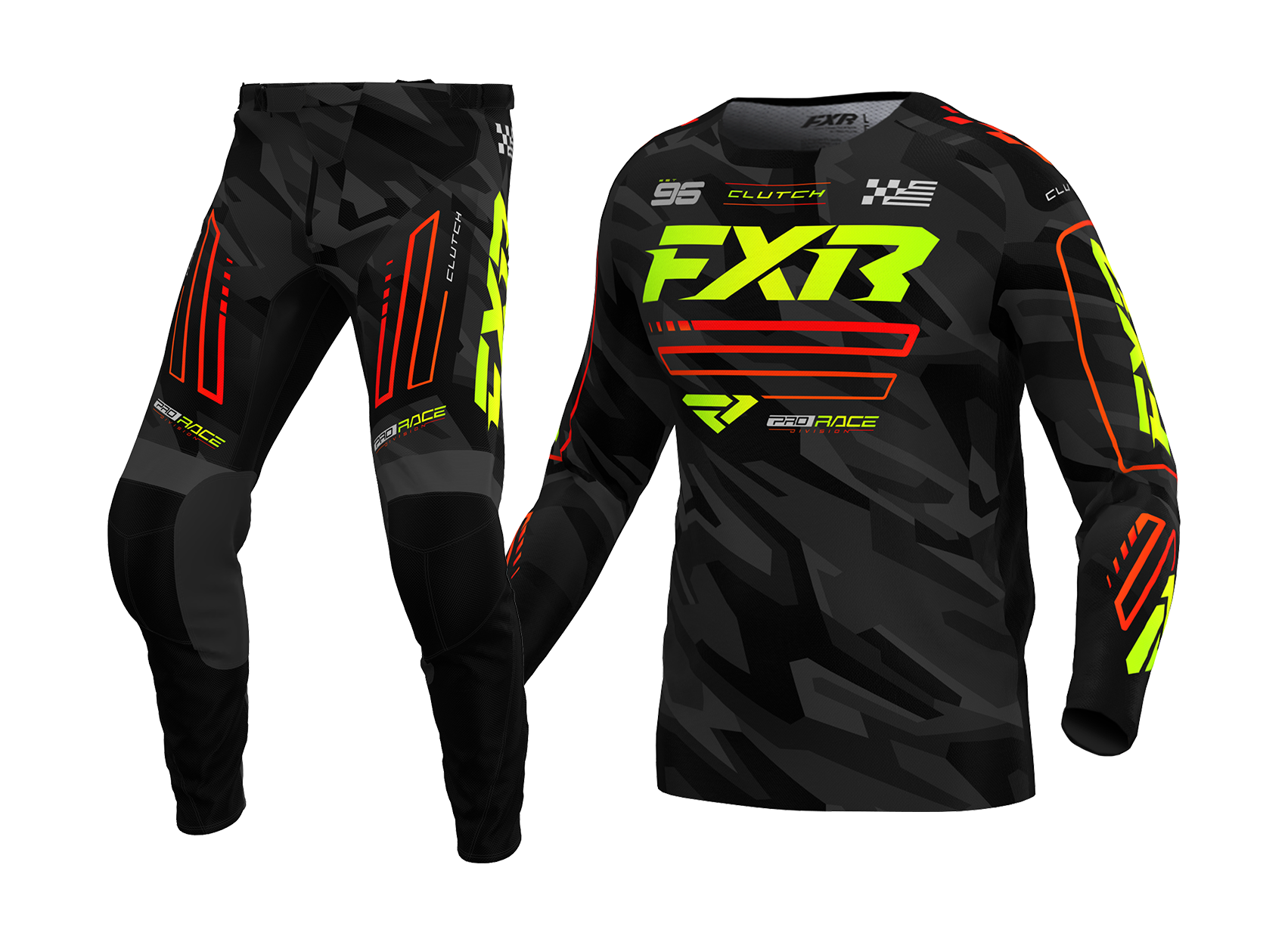 FXR Motocross Gear Clutch - Nuke / HiVis / Camo