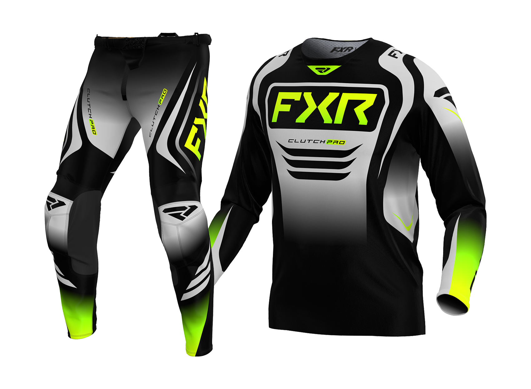 FXR Motocross Gear Clutch Pro - Black / Grey / HiVis
