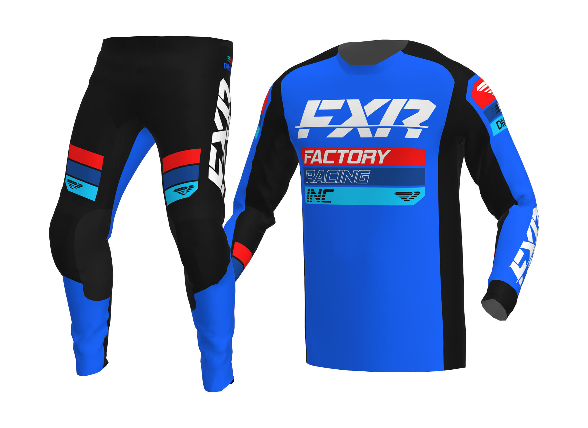 FXR Motocross Gear Clutch - Black / Blue / Red