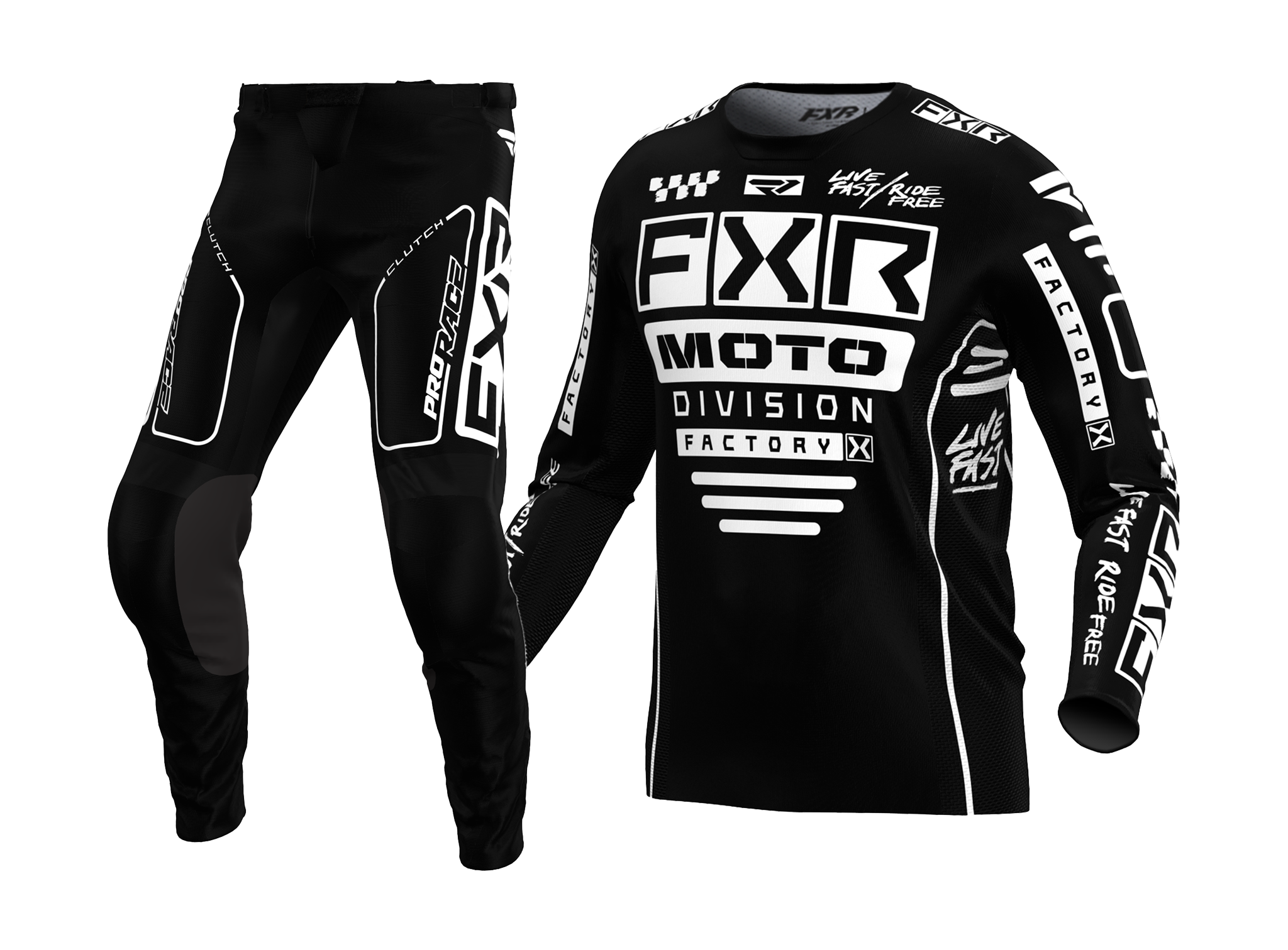 FXR Motocross Gear Clutch - Black / White