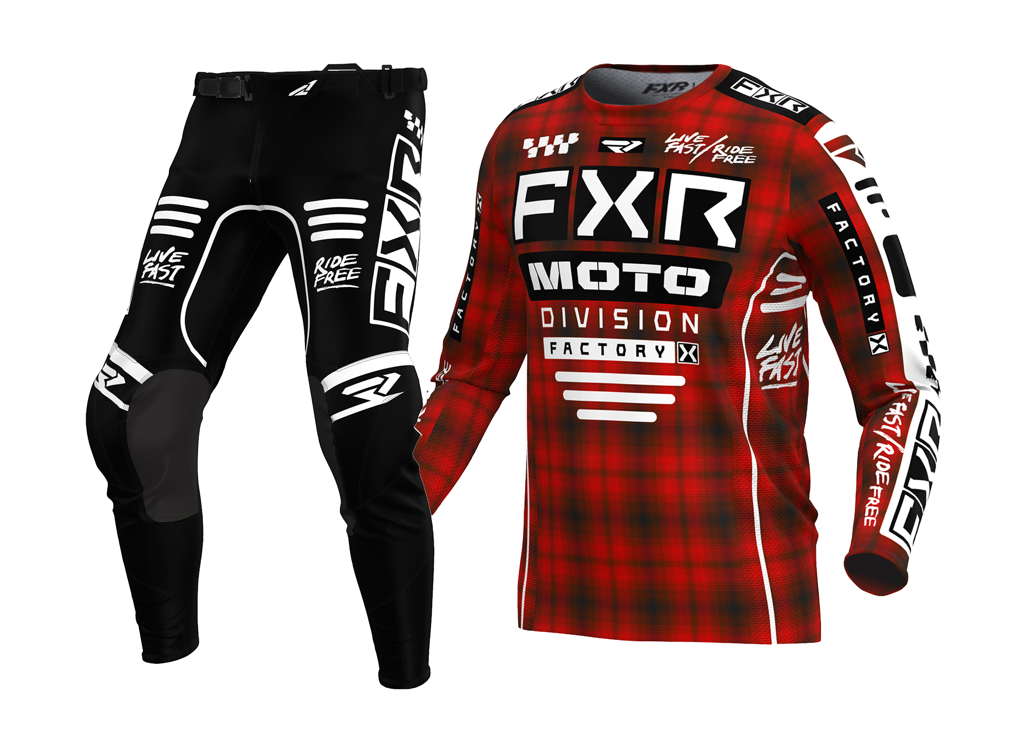 FXR Motocross Gear Podium Gladiator - Red Plaid