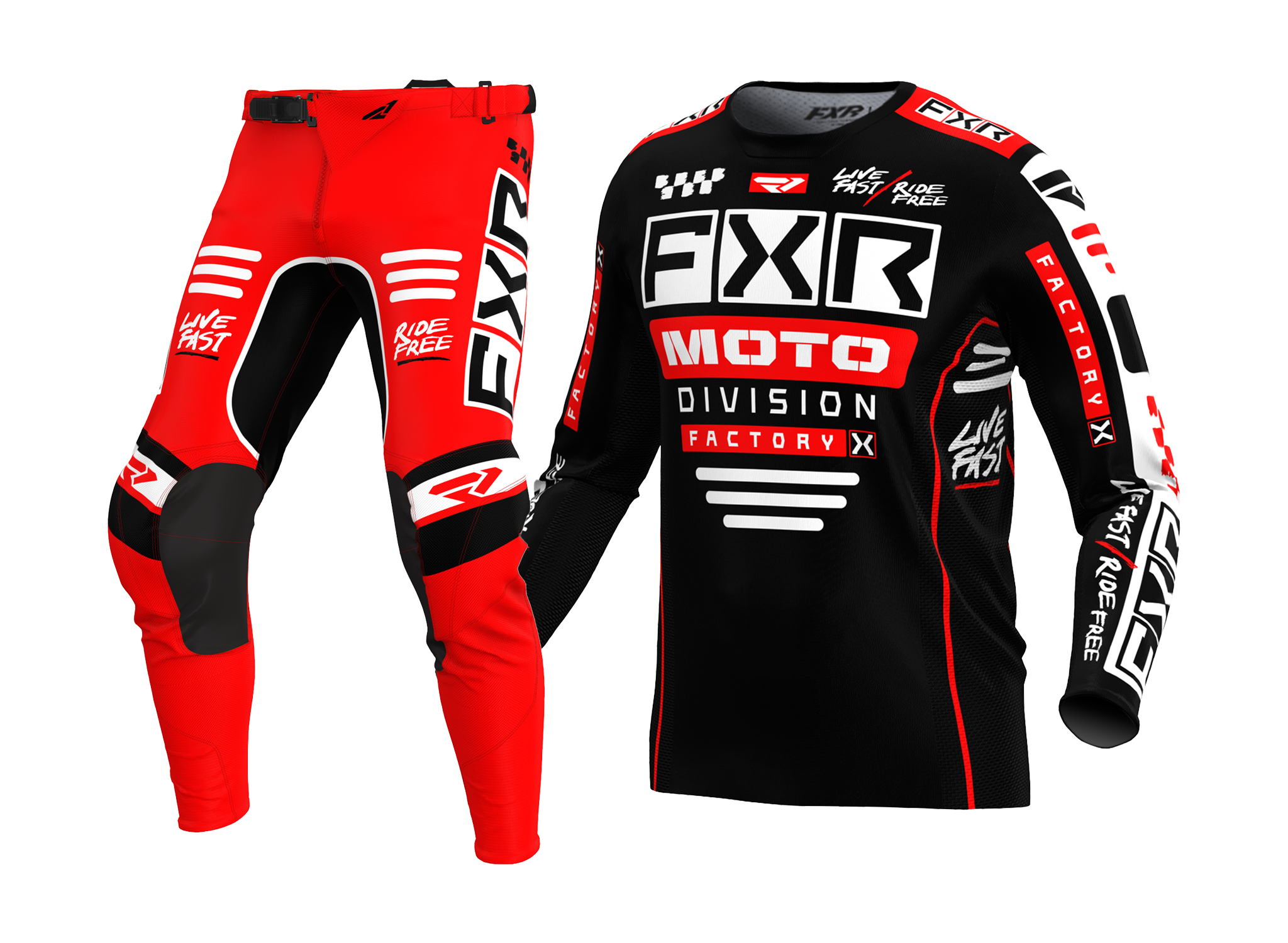 FXR Motocross Gear Podium Gladiator - Black / Red