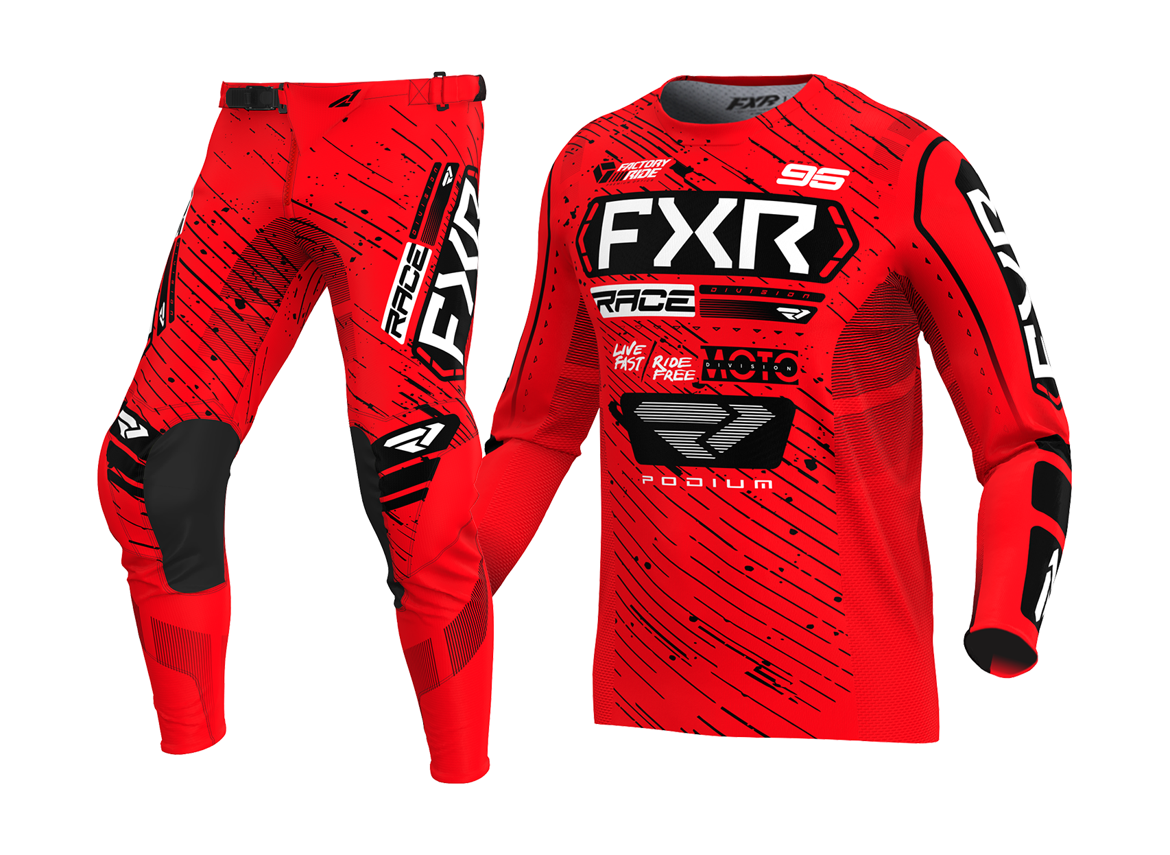 FXR Motocross Gear Podium - Red / Black