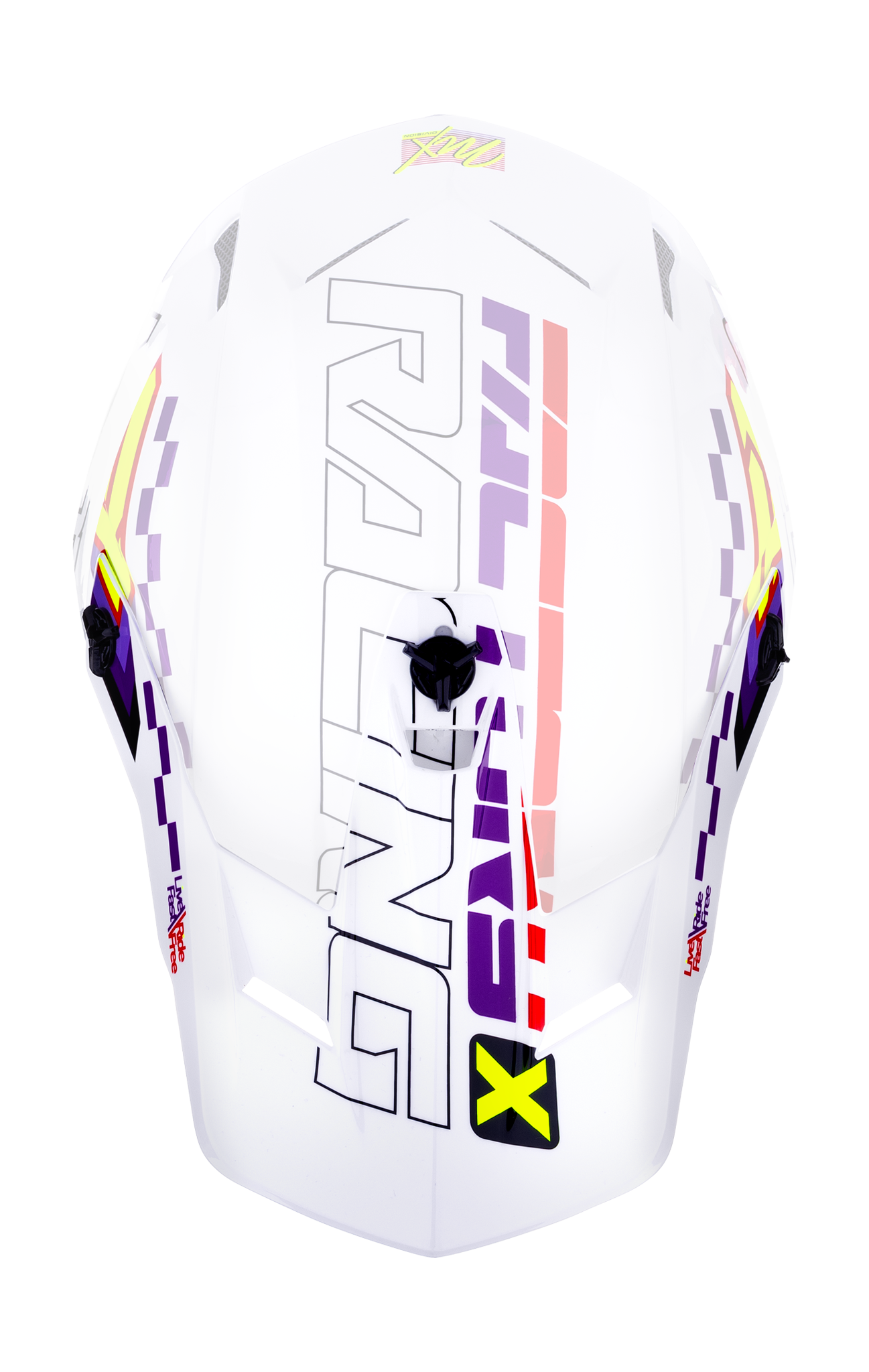 FXR Helmet Visor Clutch Race Div - White / Purple / Red