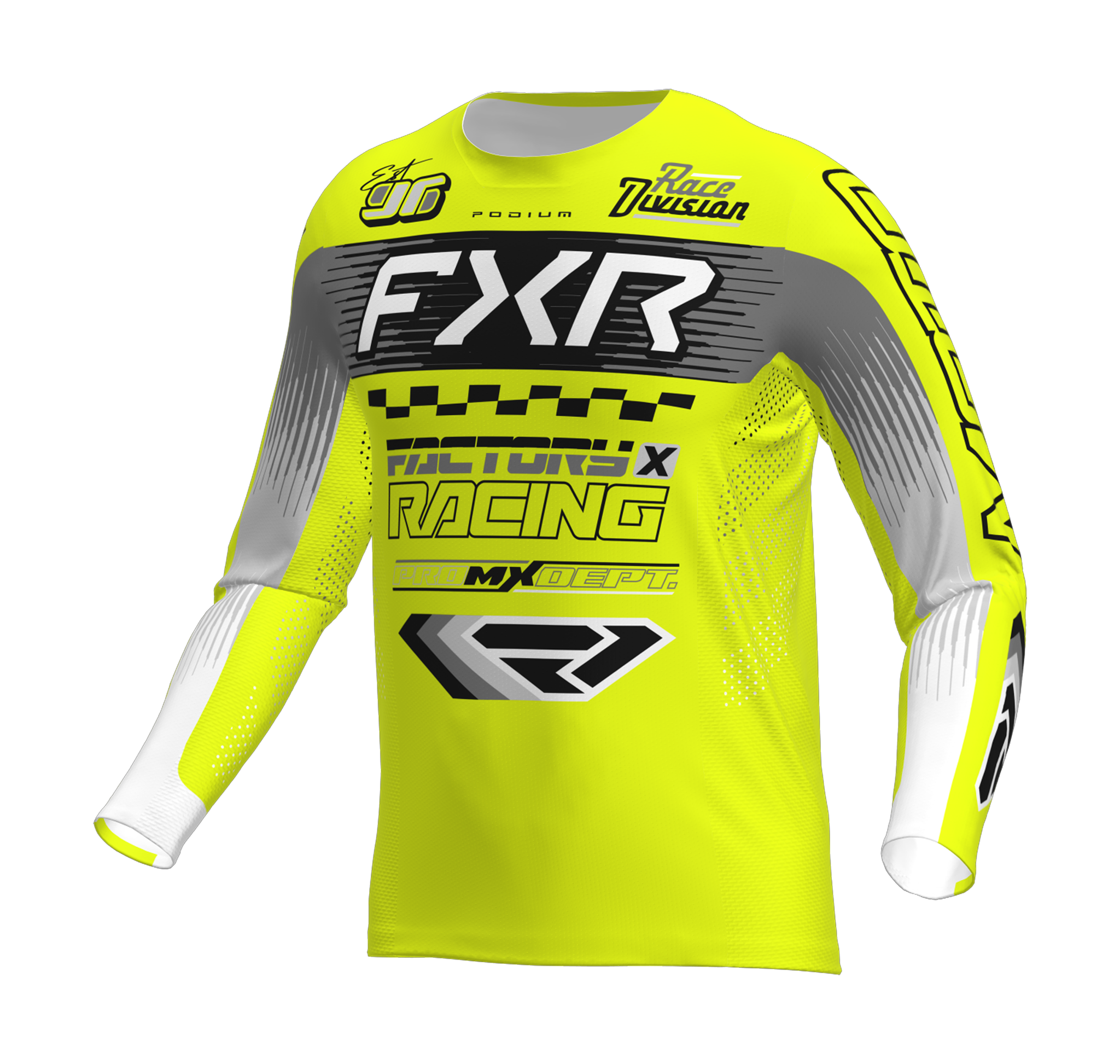 FXR Youth Motocross Gear 2026 Podium - HiVis / Black / Grey