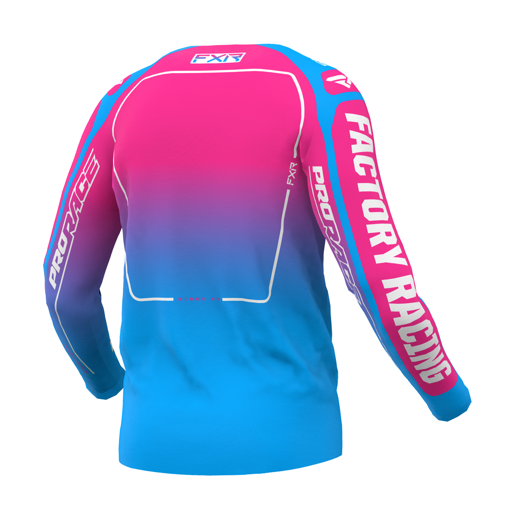 FXR Youth Motocross Jersey Clutch - Cyan / Pink