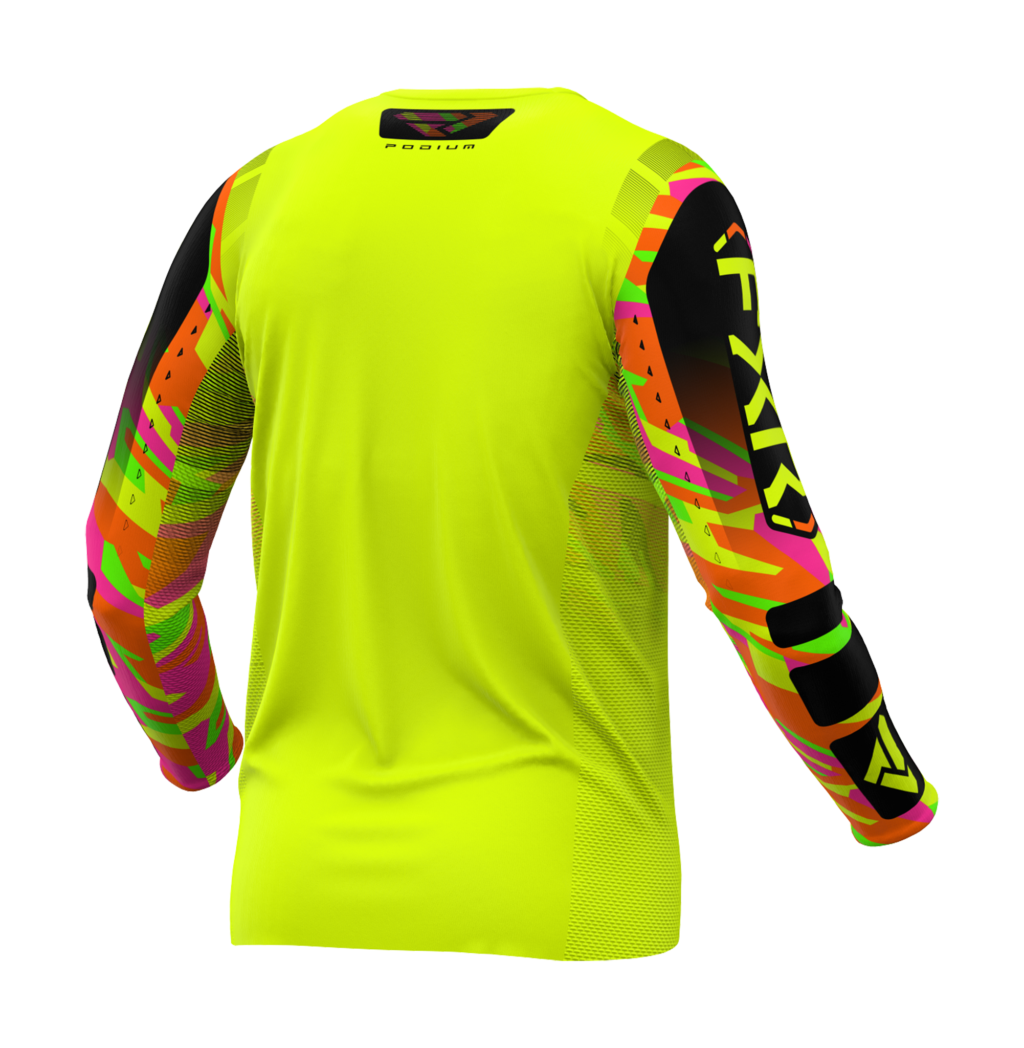FXR Youth Motocross Jersey Podium - HiVis / Sherbet Camo
