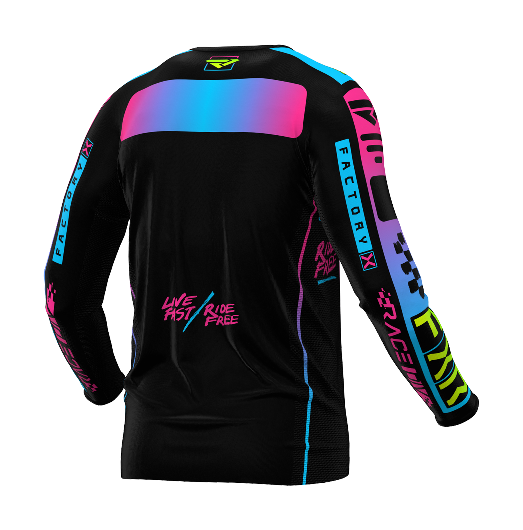 FXR Youth Motocross Jersey Podium - Black / Candy