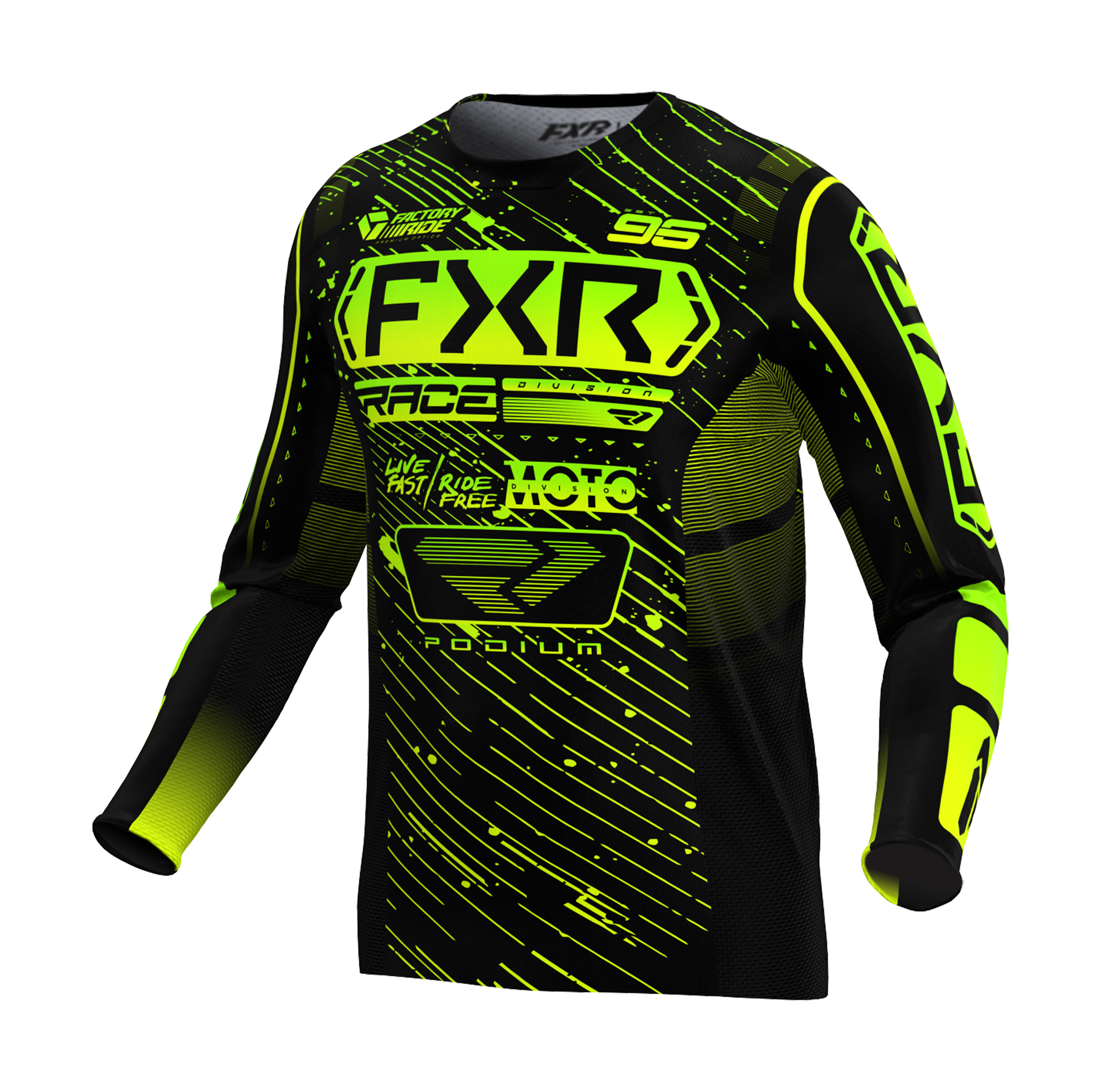 FXR Youth Motocross Gear Podium - Black / HiVis / Lime