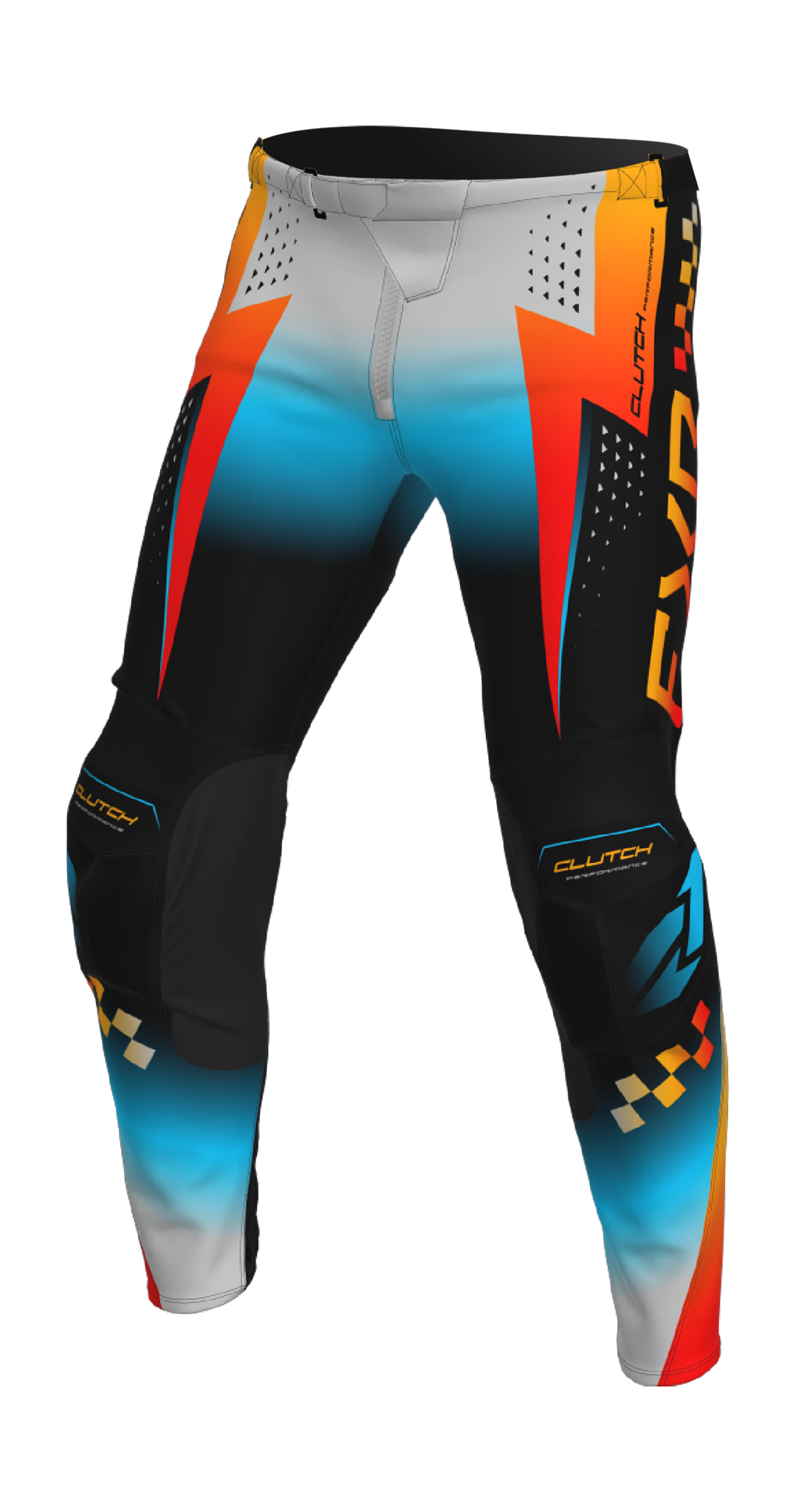 FXR Youth Motocross Pants 2026 Clutch Pro - Grey / Sky / Orange