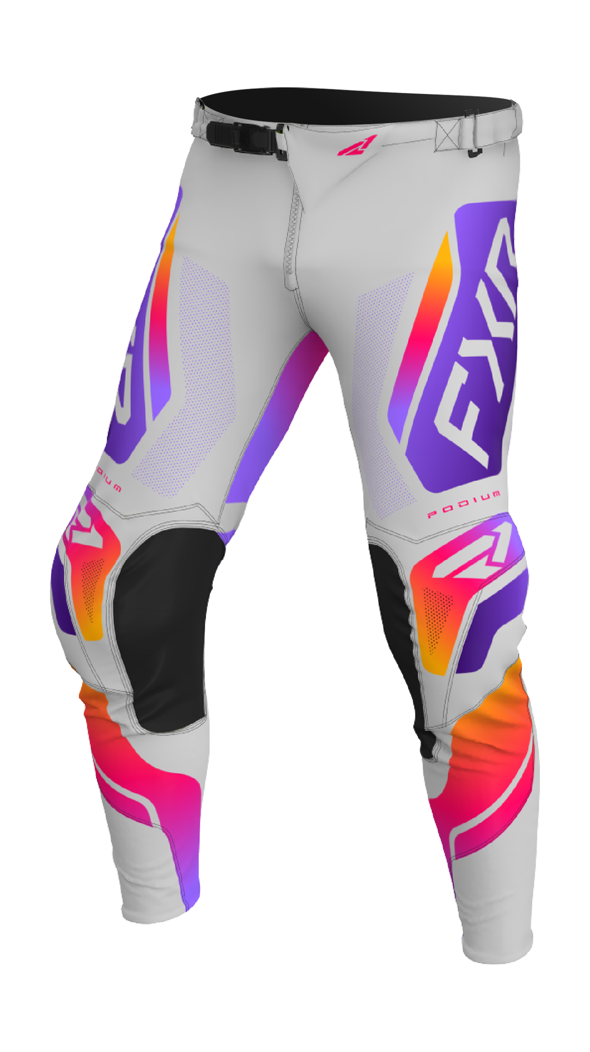 FXR Youth Motocross Pants 2026 Podium - Grey / Purple / Tangerine