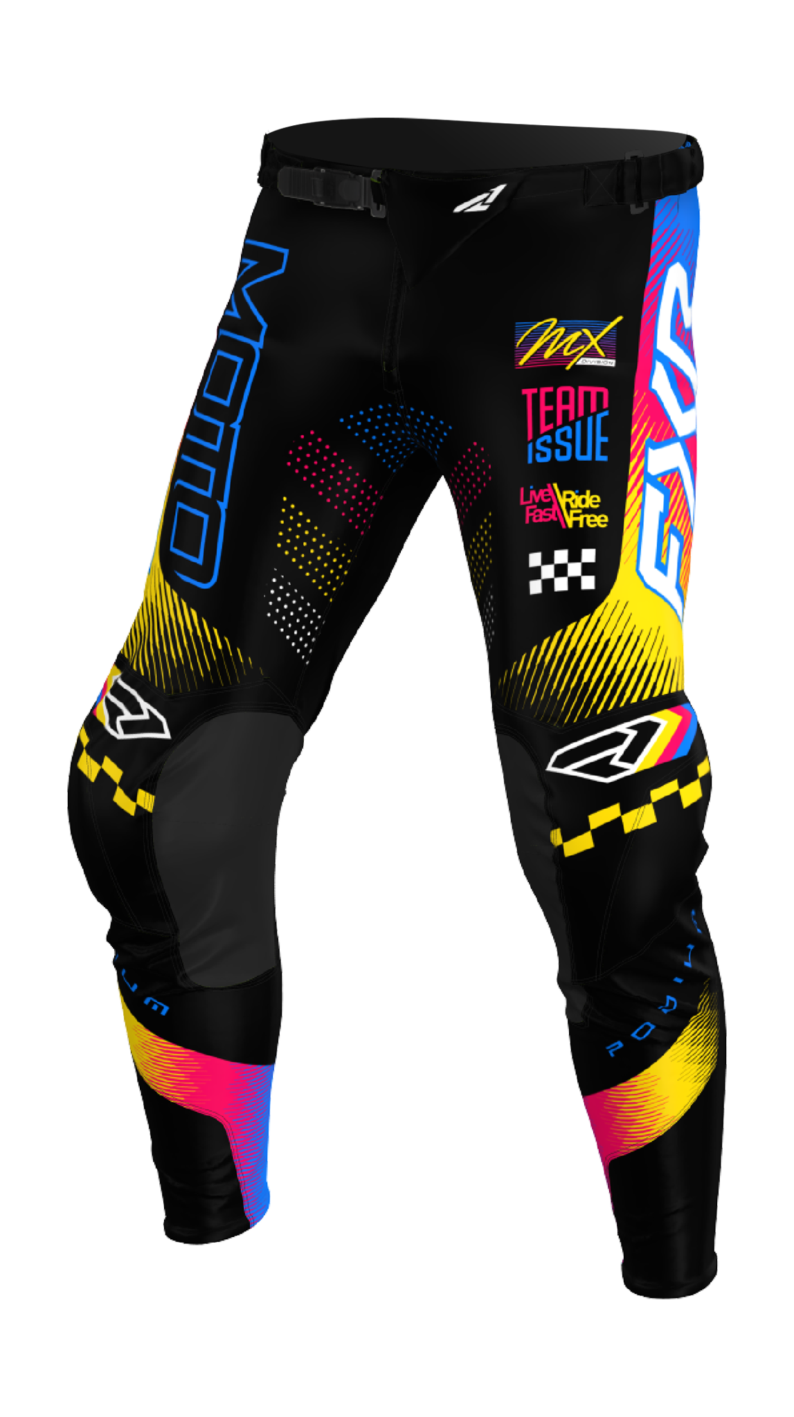 FXR Youth Motocross Pants 2026 Podium - Black / Blue / Razz