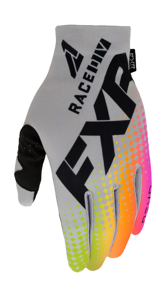 FXR Youth Motocross Gloves Pro-Fit Lite - Grey / Sherbert